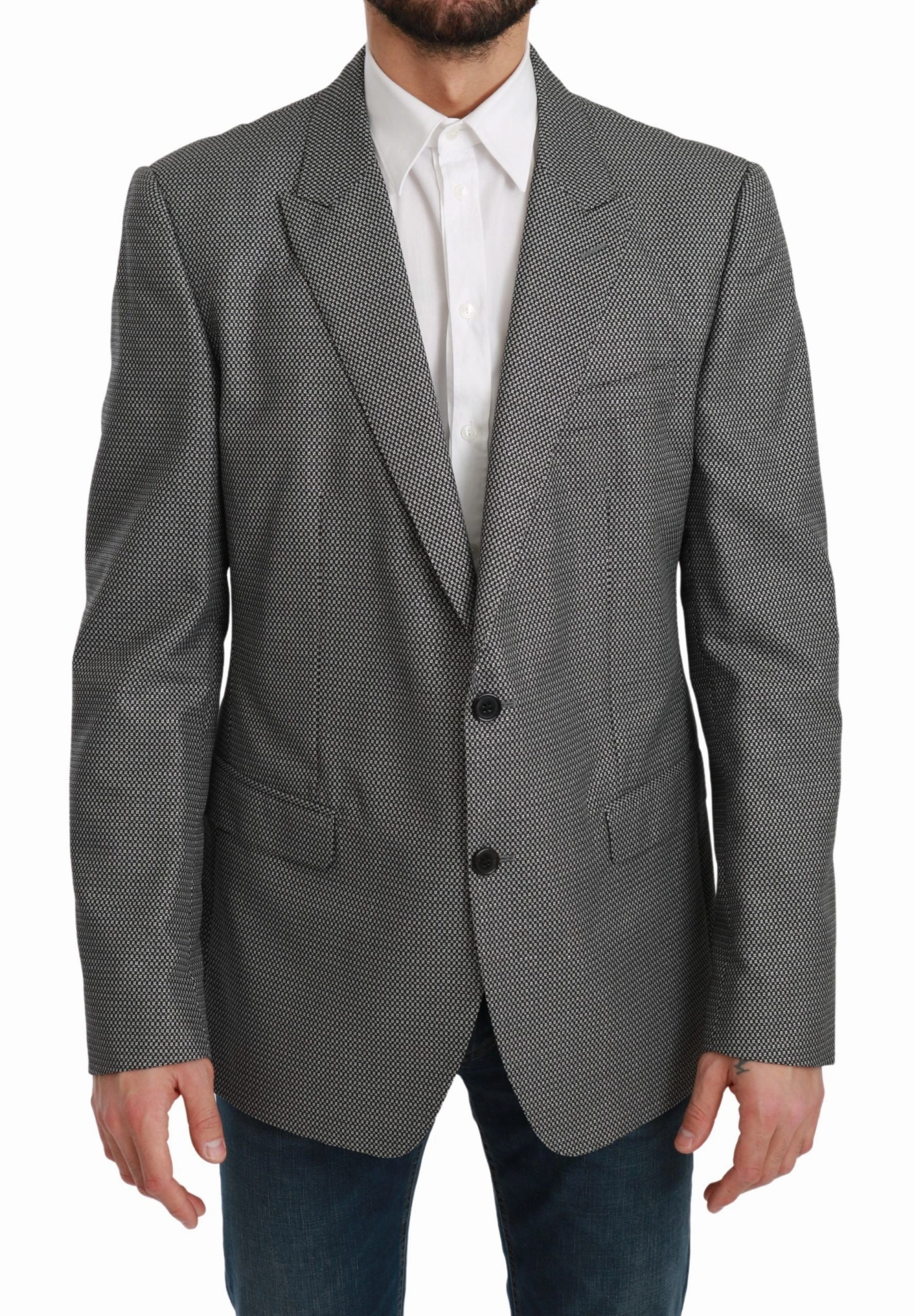 Dolce & Gabbana Elegant Fantasy Pattern Slim Fit Men's Blazer