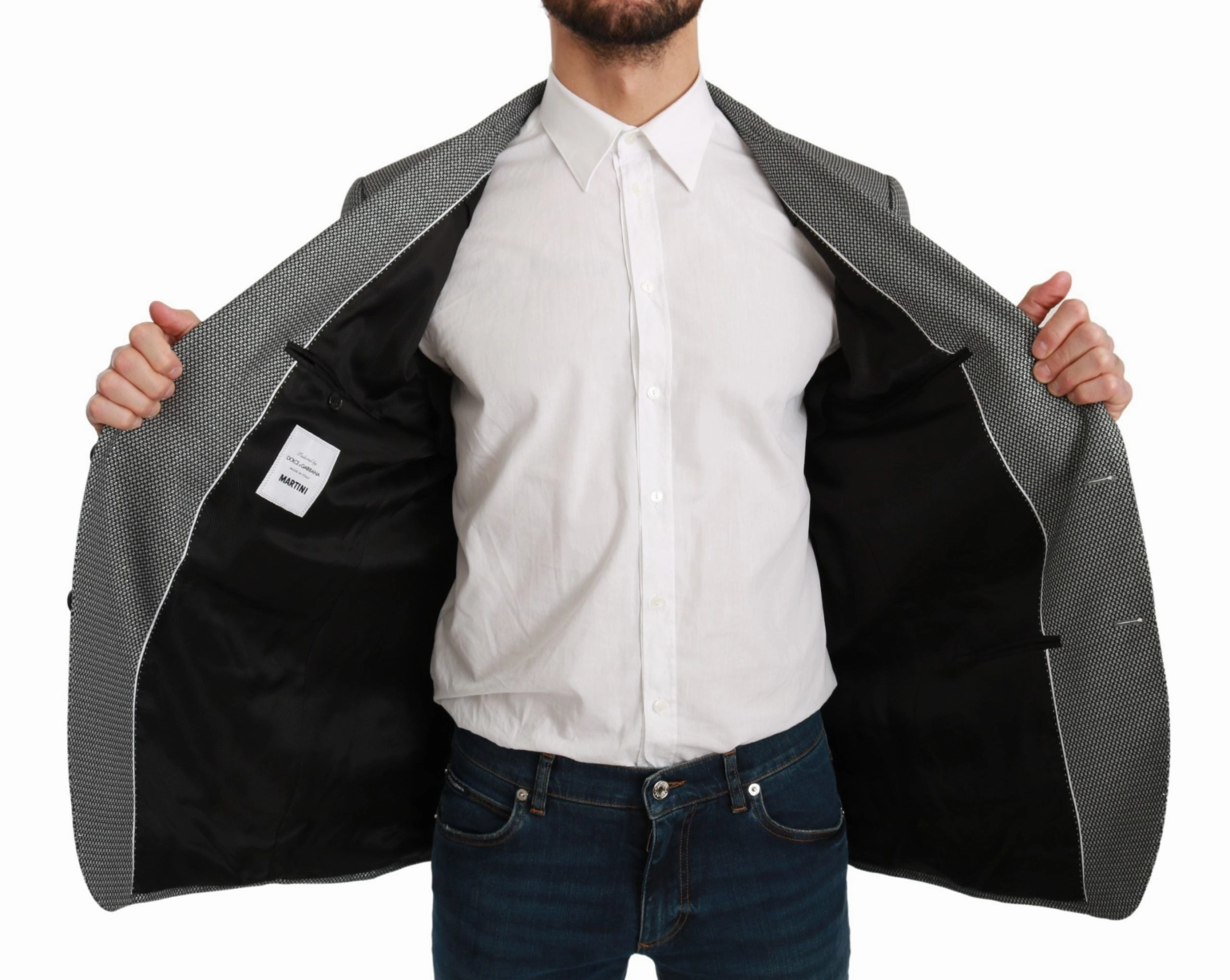 Dolce & Gabbana Elegant Fantasy Pattern Slim Fit Men's Blazer
