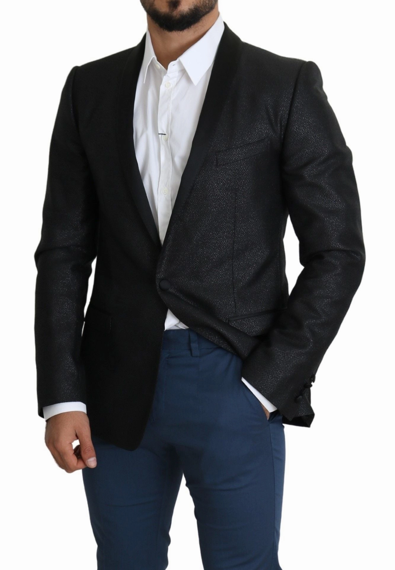 Dolce & Gabbana Elegant Jacquard Slim Fit Men's Blazer