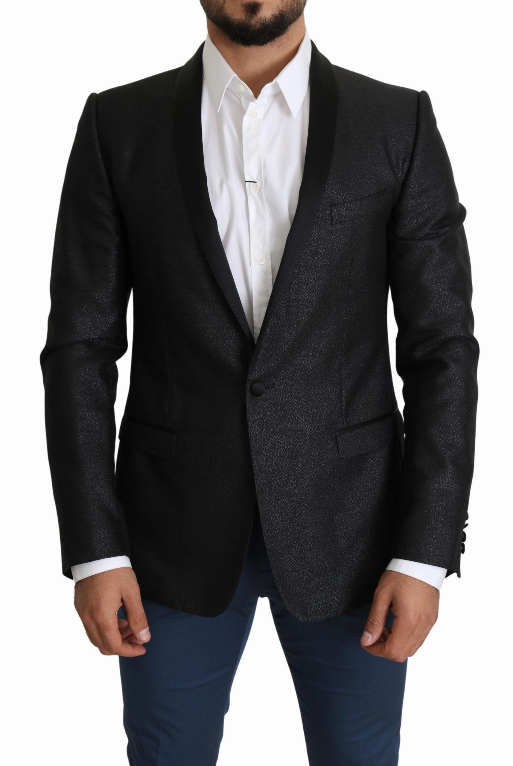 Dolce & Gabbana Elegant Jacquard Slim Fit Men's Blazer