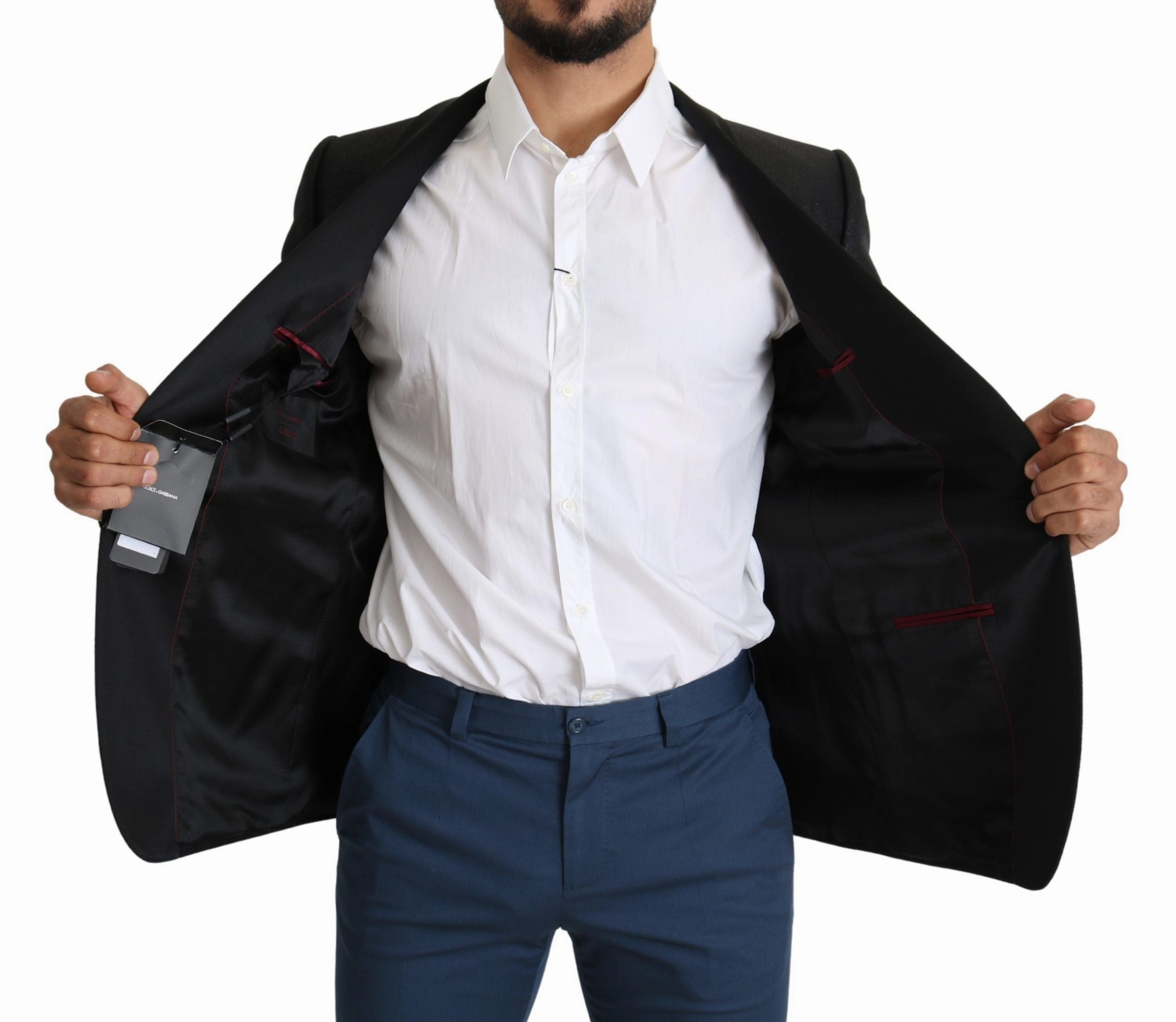 Dolce & Gabbana Elegant Jacquard Slim Fit Men's Blazer