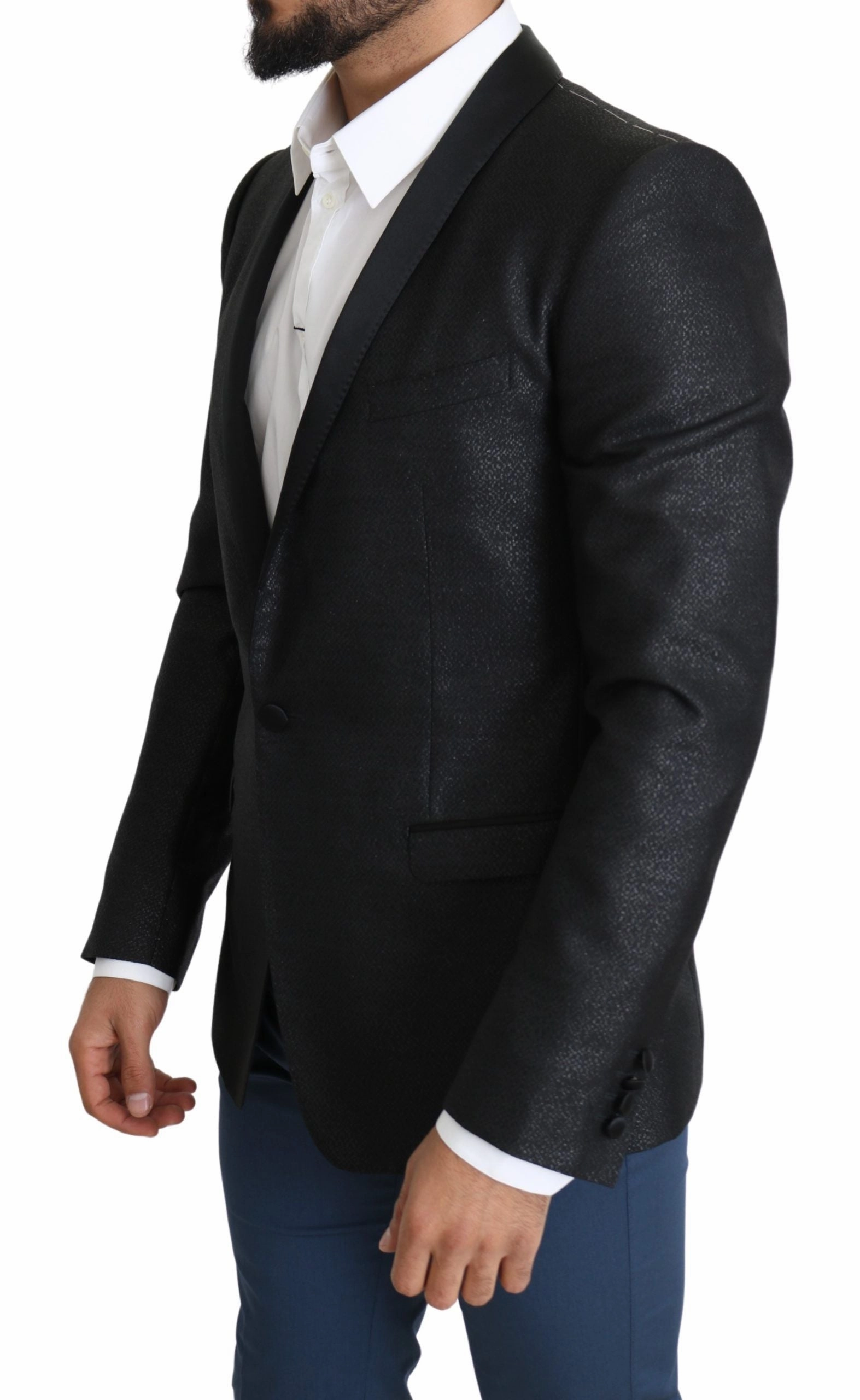 Dolce & Gabbana Elegant Jacquard Slim Fit Men's Blazer