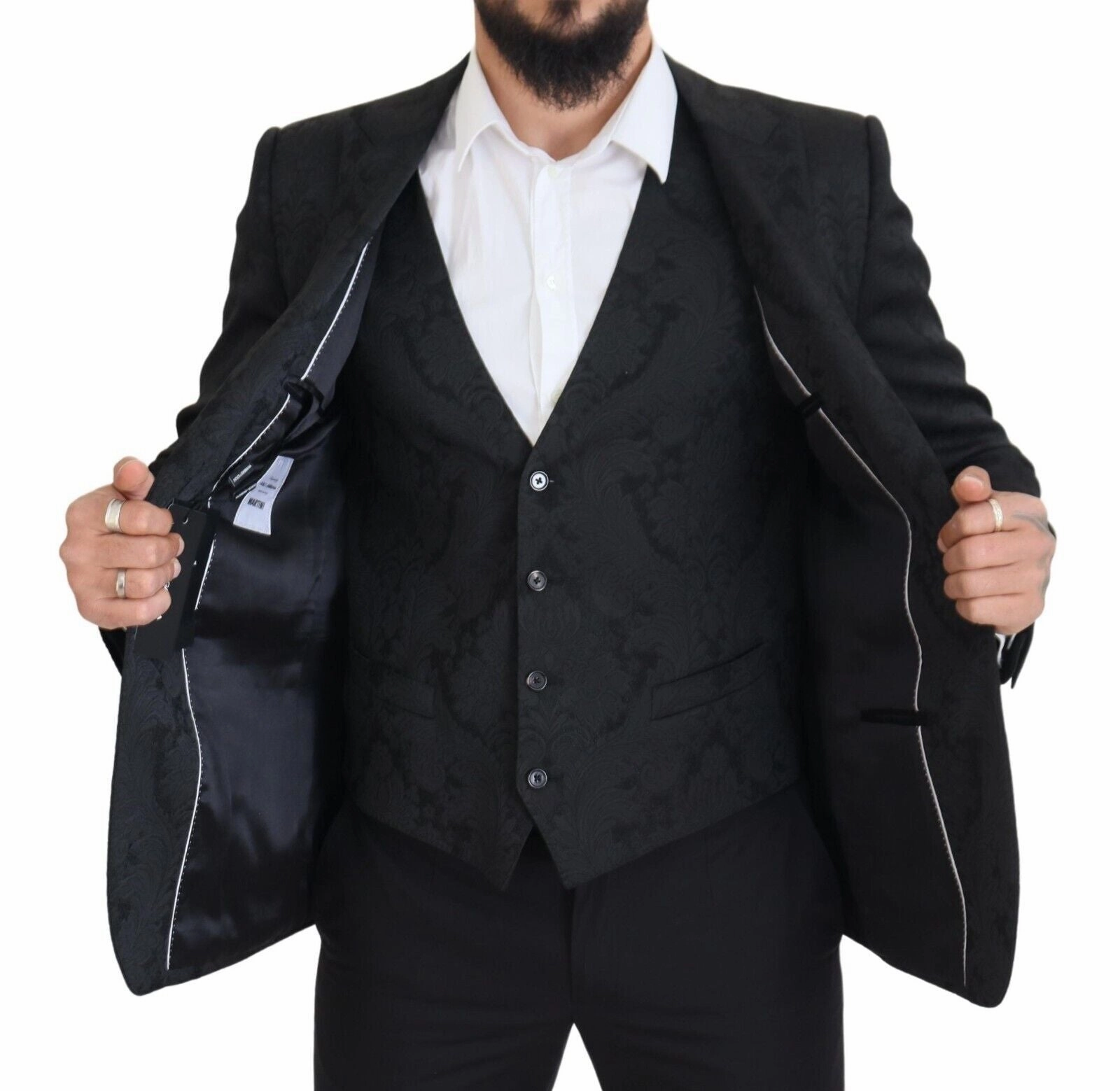 Dolce & Gabbana Elegant Martini Suit Jacket & Vest Men's Ensemble