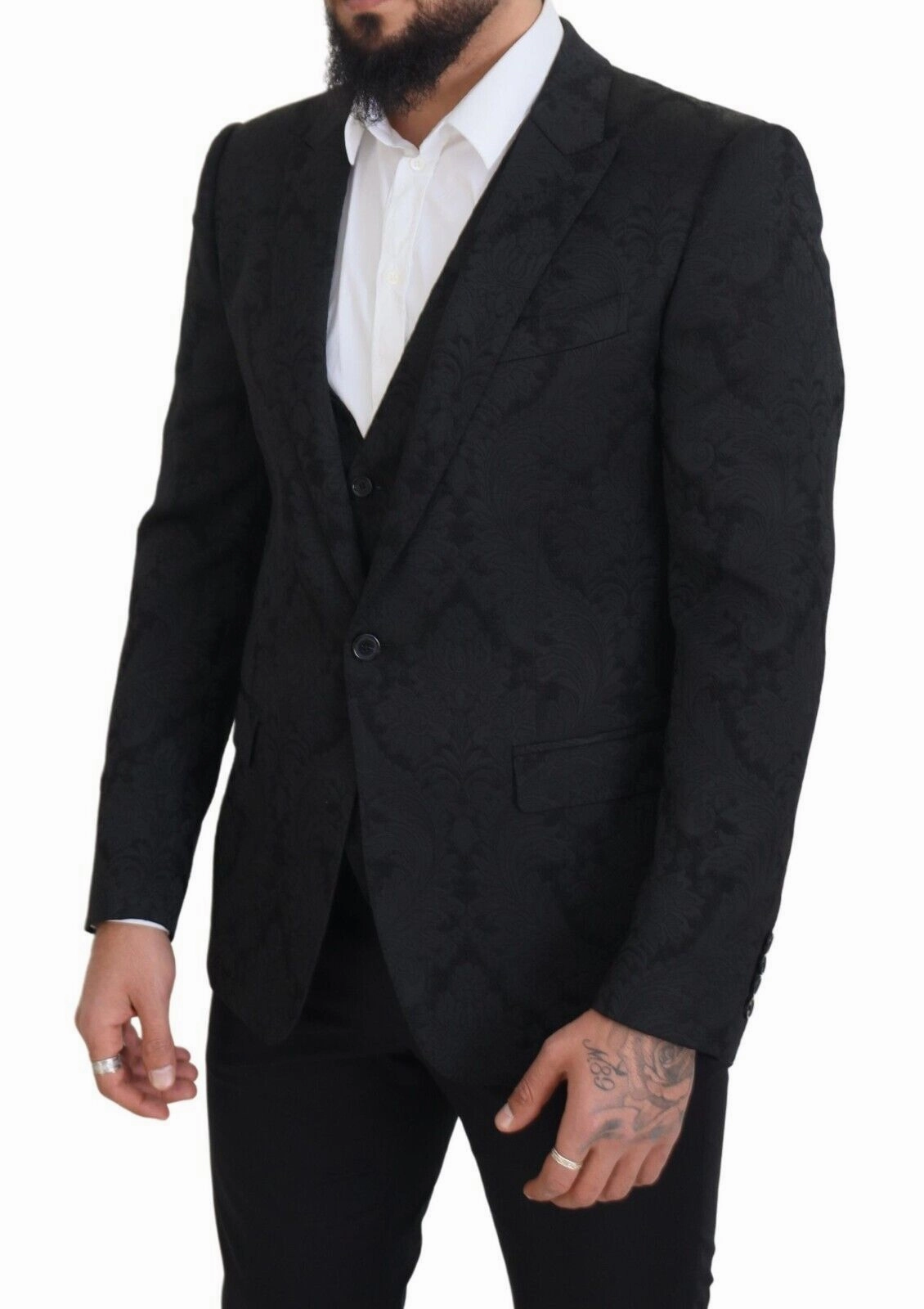 Dolce & Gabbana Elegant Martini Suit Jacket & Vest Men's Ensemble