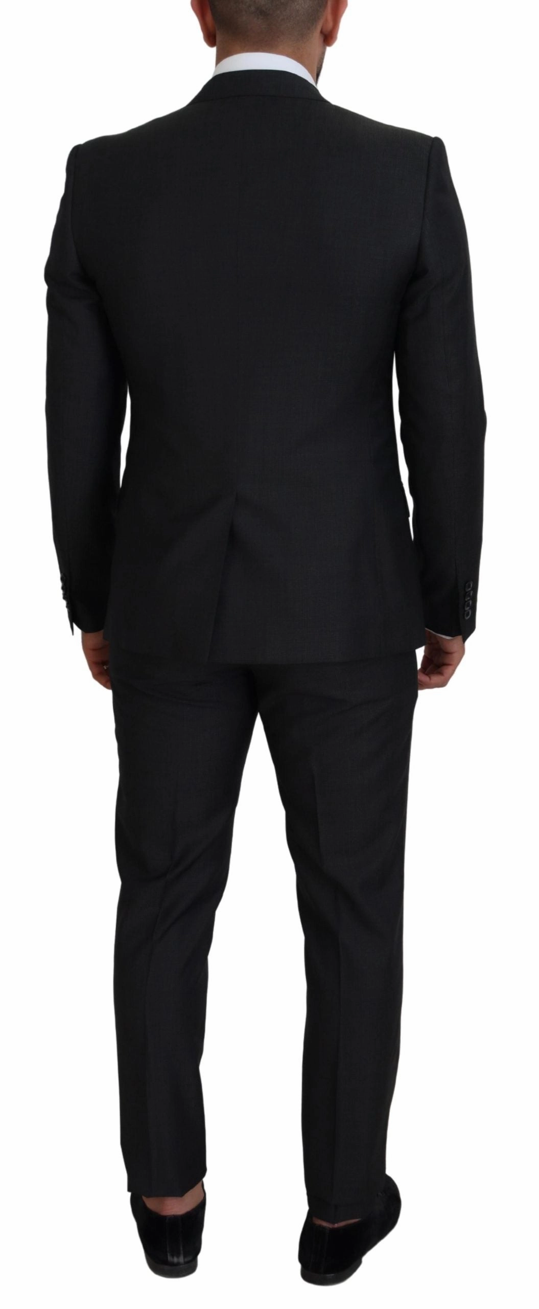Dolce & Gabbana Elegant Martini Three-Piece Wool Silk Men's Suit