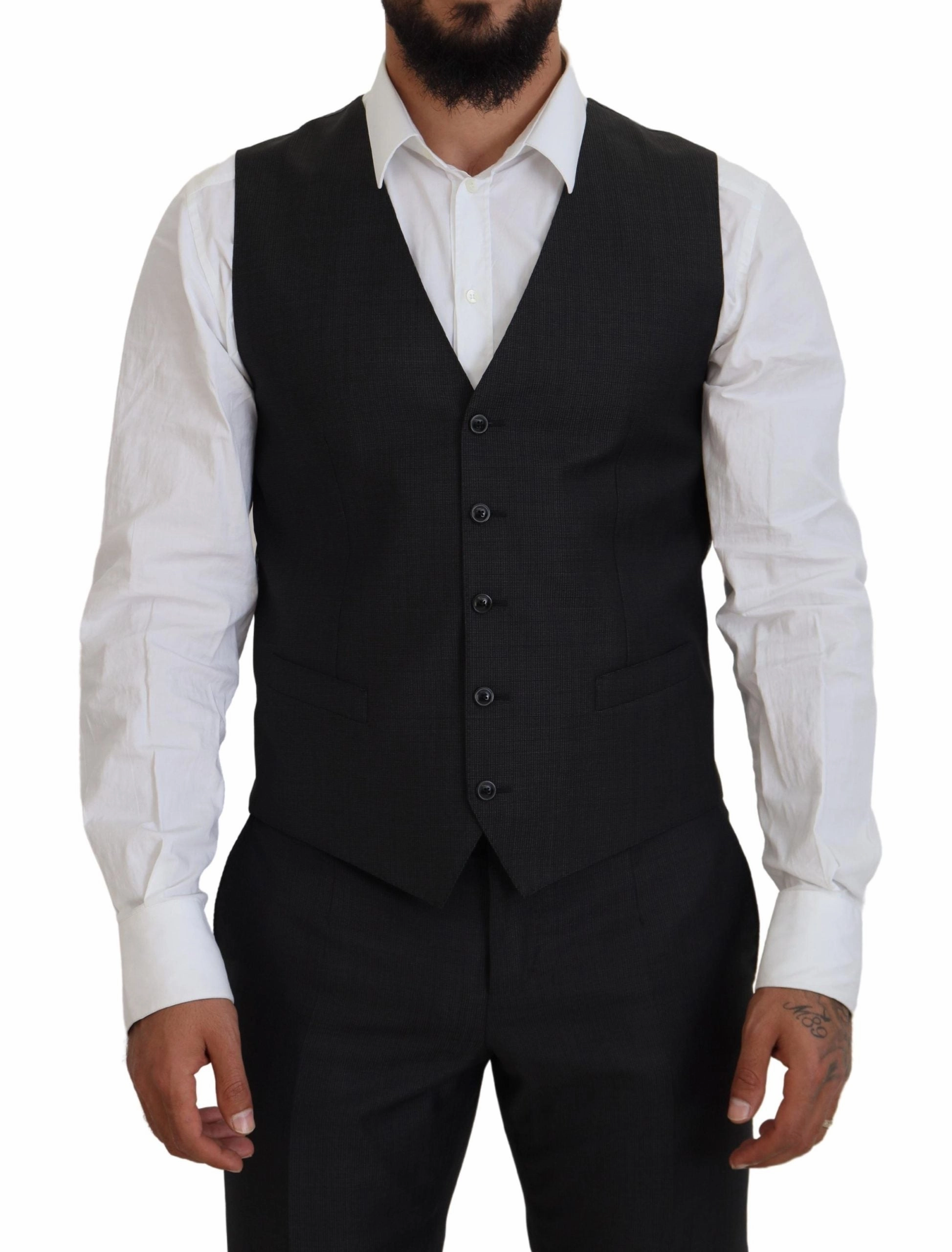 Dolce & Gabbana Elegant Martini Three-Piece Wool Silk Men's Suit