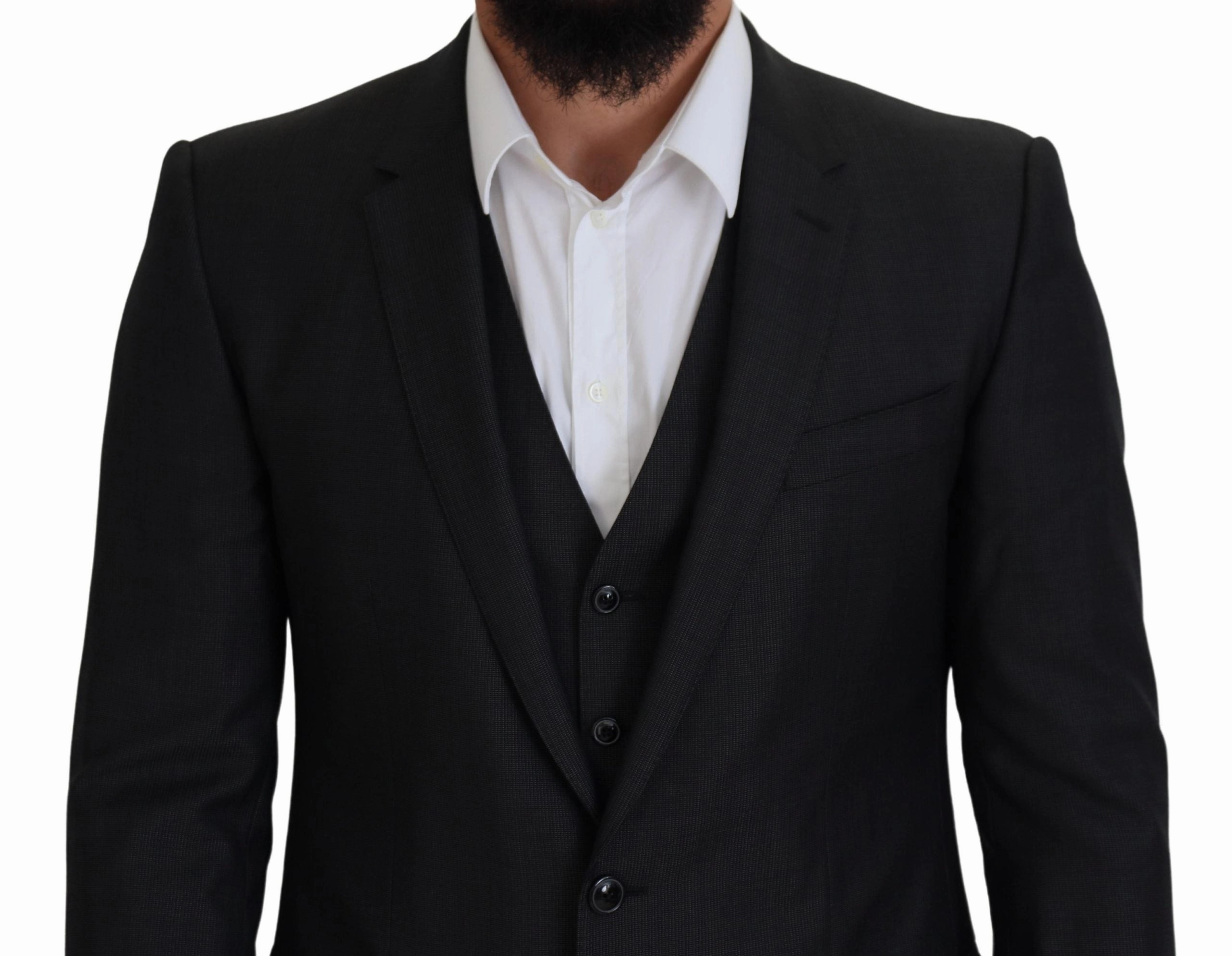 Dolce & Gabbana Elegant Martini Three-Piece Wool Silk Men's Suit