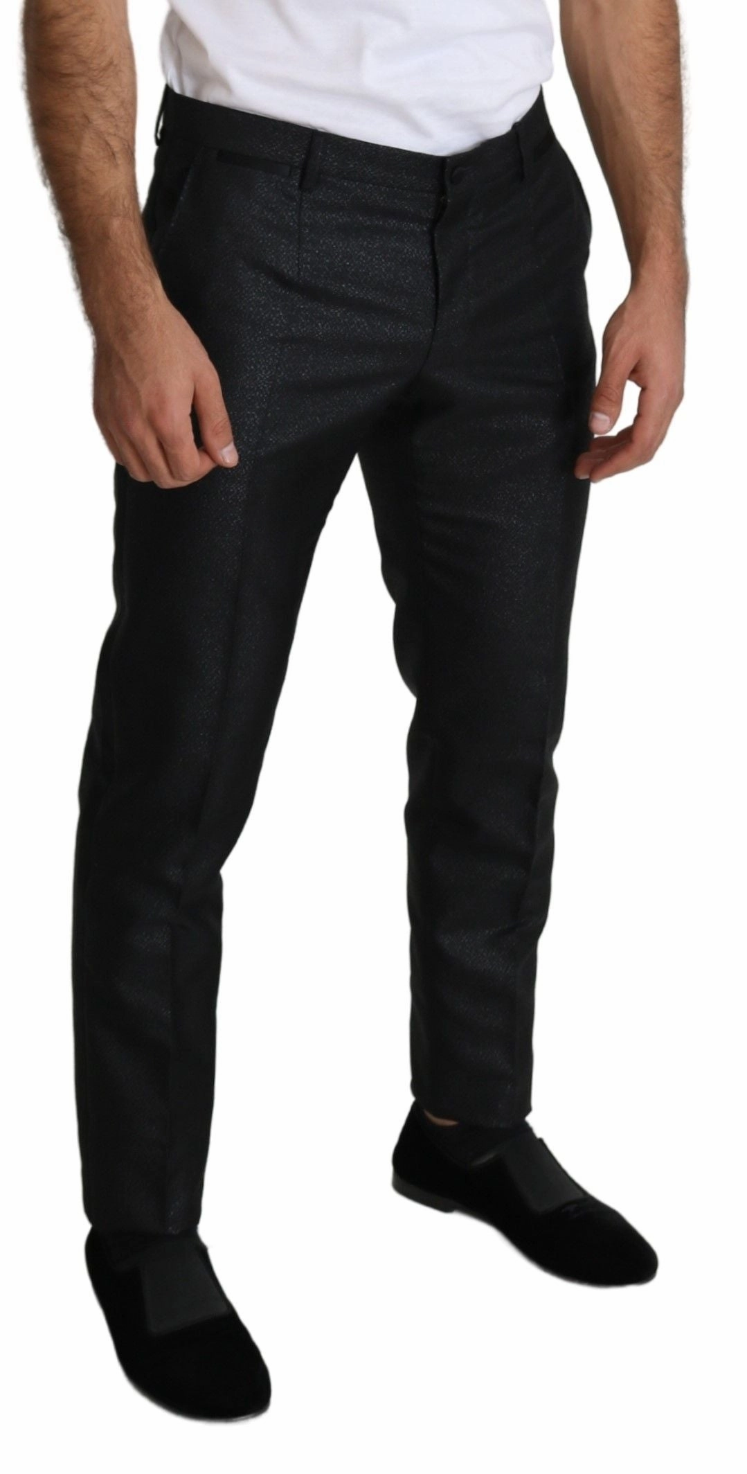 Dolce & Gabbana Elegant Metallic Dress Men's Pants