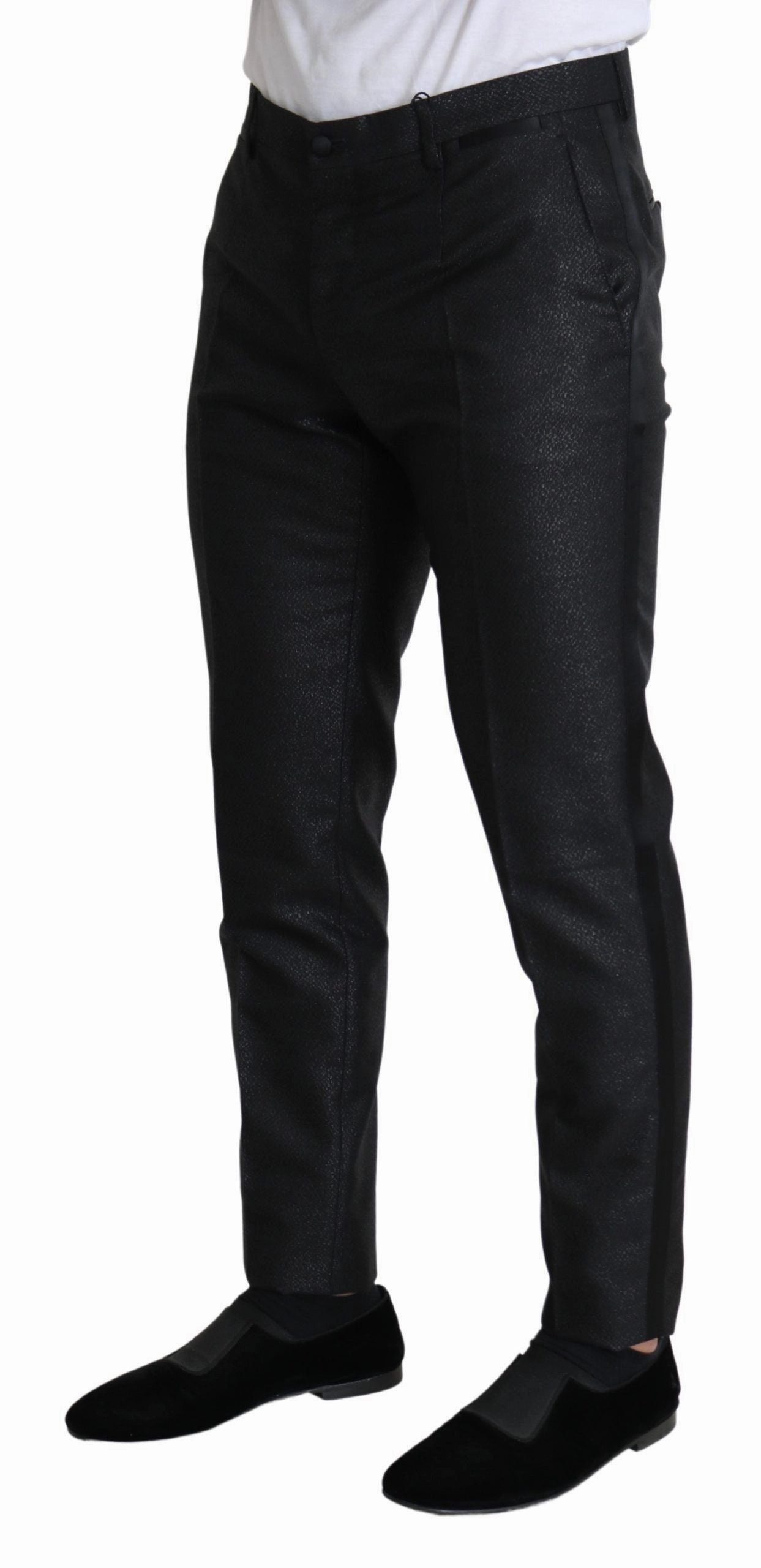 Dolce & Gabbana Elegant Metallic Dress Men's Pants