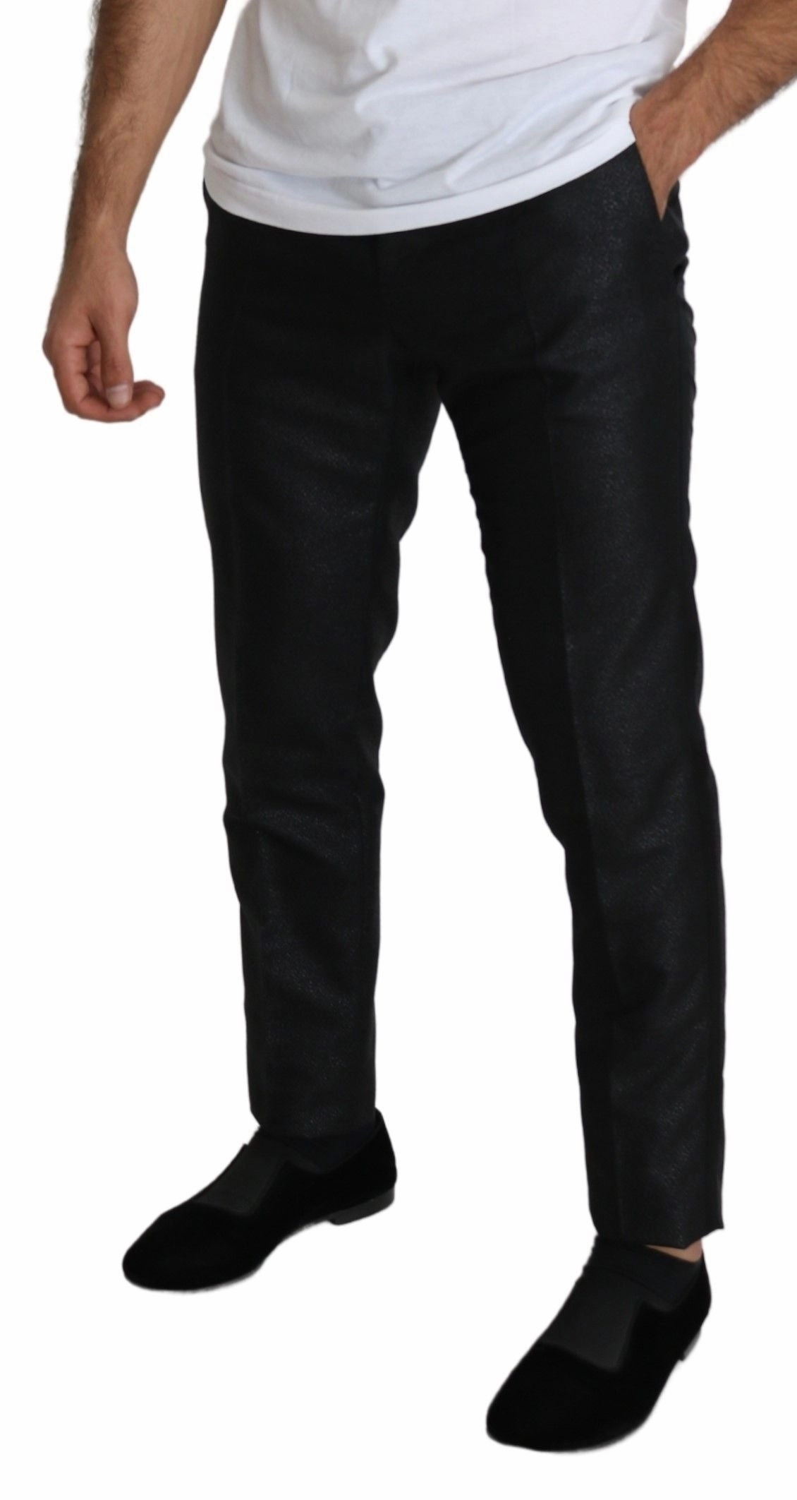 Dolce & Gabbana Elegant Metallic Dress Men's Pants