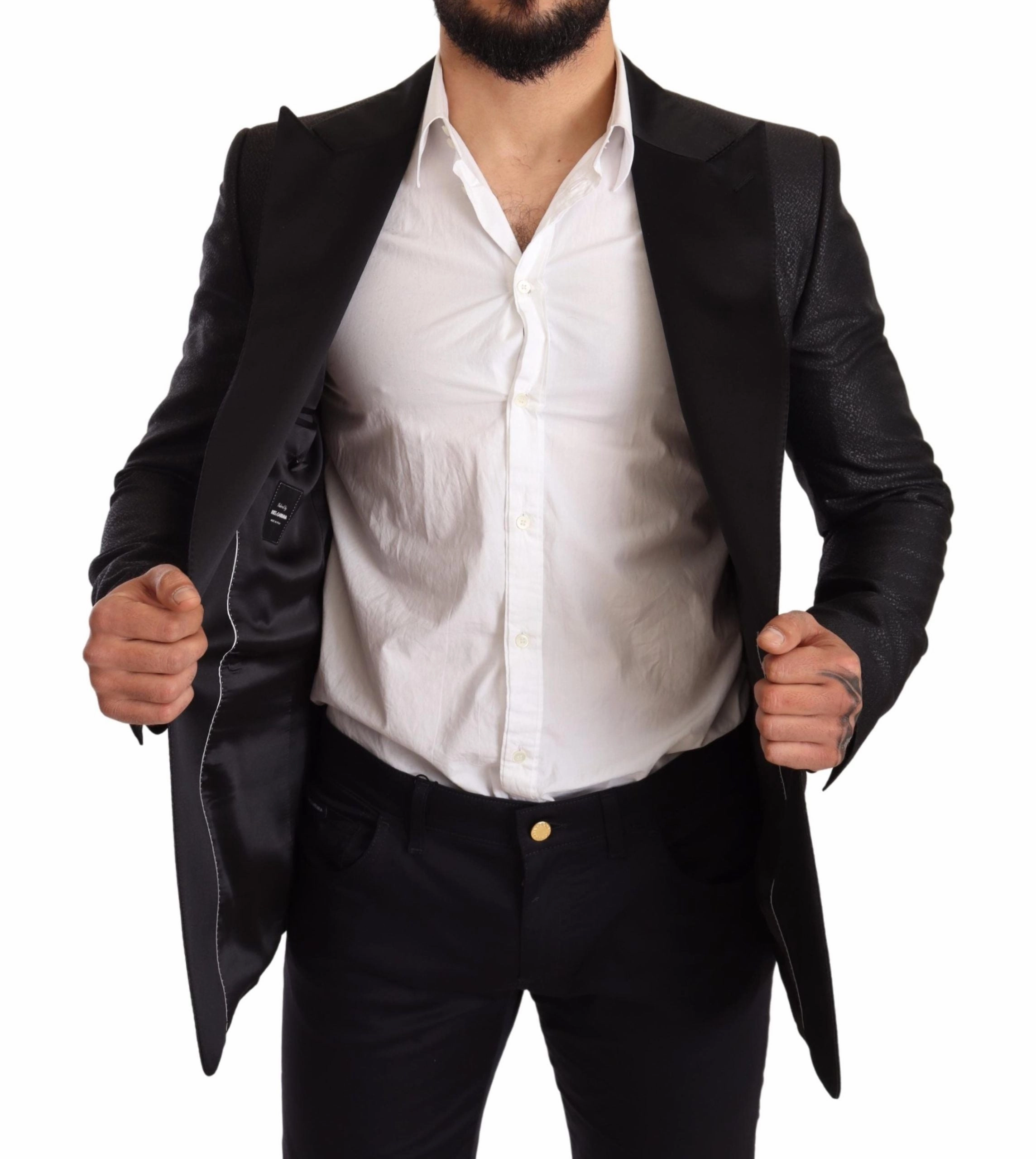 Dolce & Gabbana Elegant Metallic Slim Fit Blazer Men's Jacket