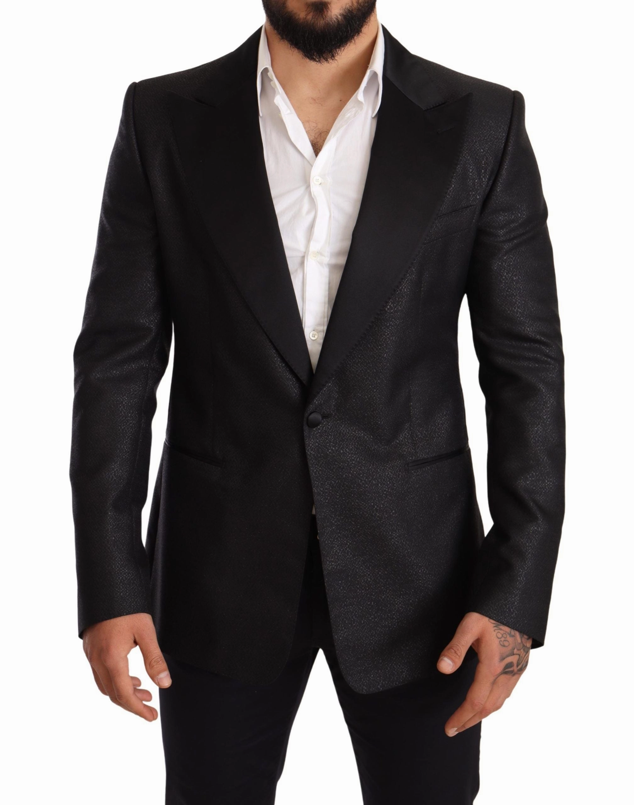 Dolce & Gabbana Elegant Metallic Slim Fit Blazer Men's Jacket