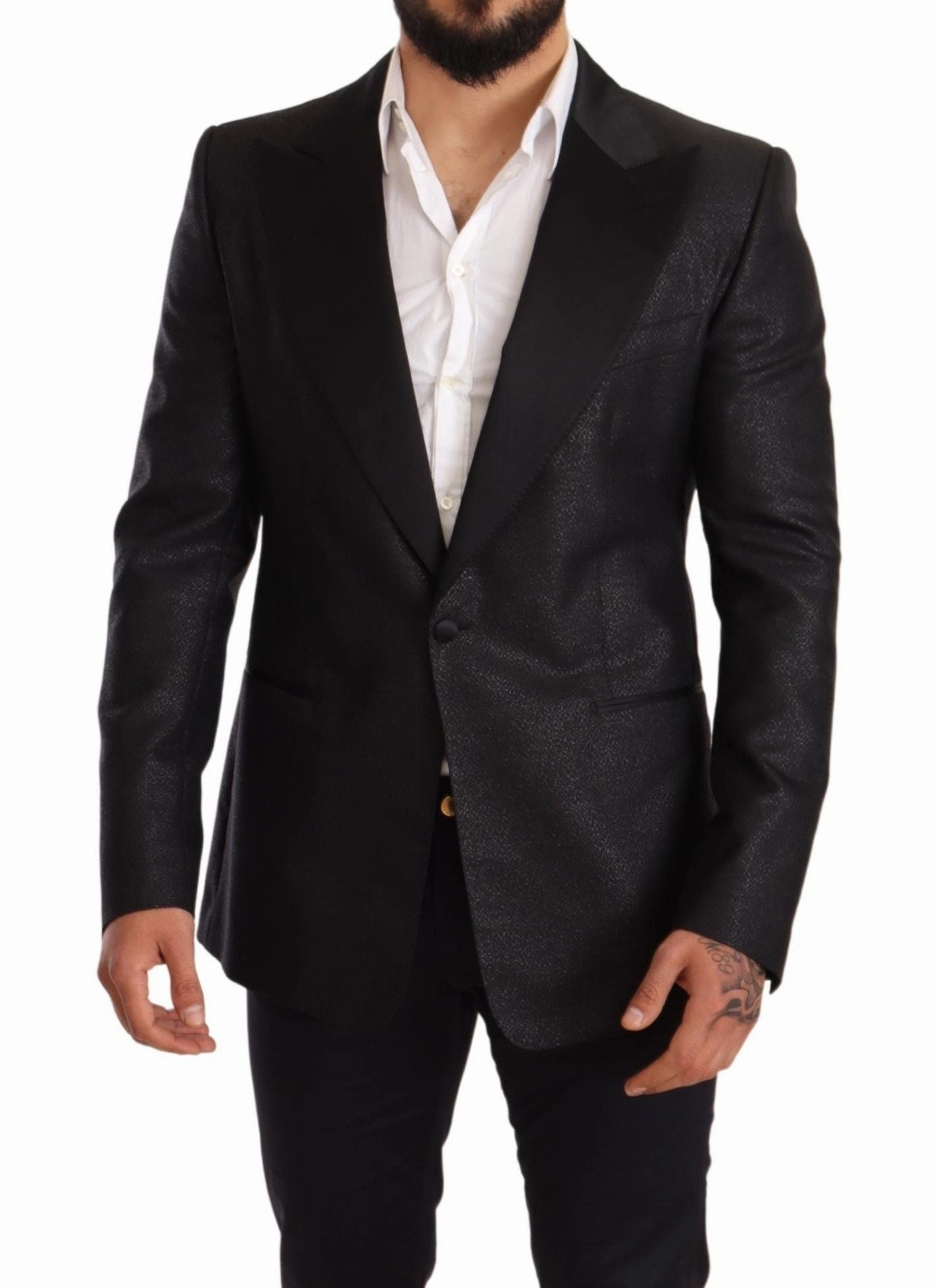Dolce & Gabbana Elegant Metallic Slim Fit Blazer Men's Jacket