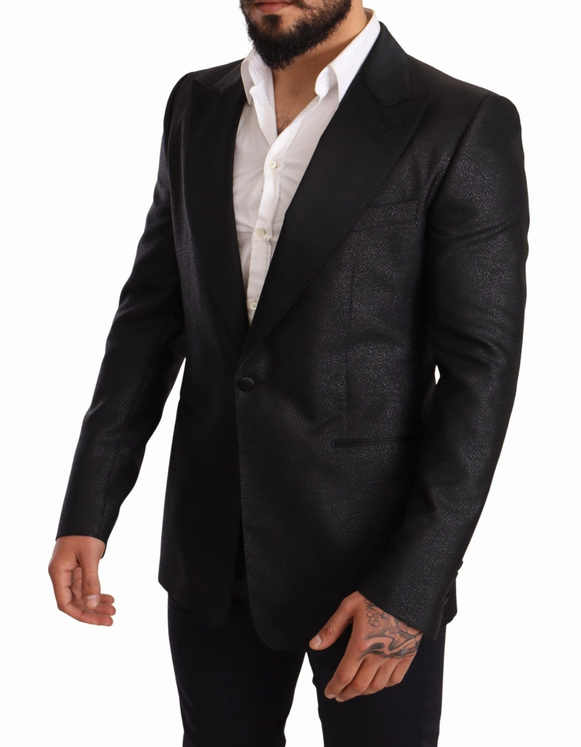 Dolce & Gabbana Elegant Metallic Slim Fit Blazer Men's Jacket
