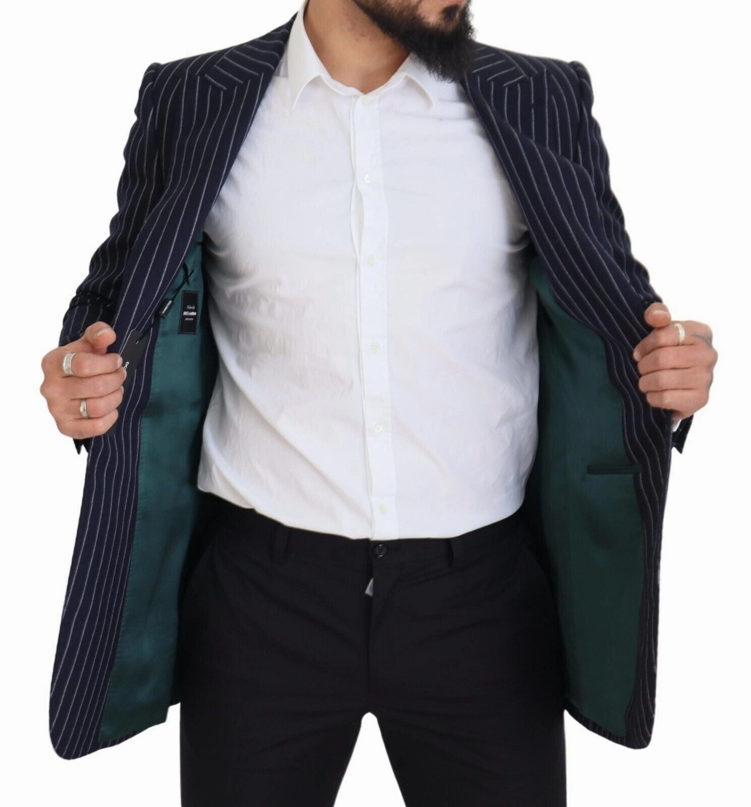 Dolce & Gabbana Elegant Navy Slim Fit Wool Men's Blazer