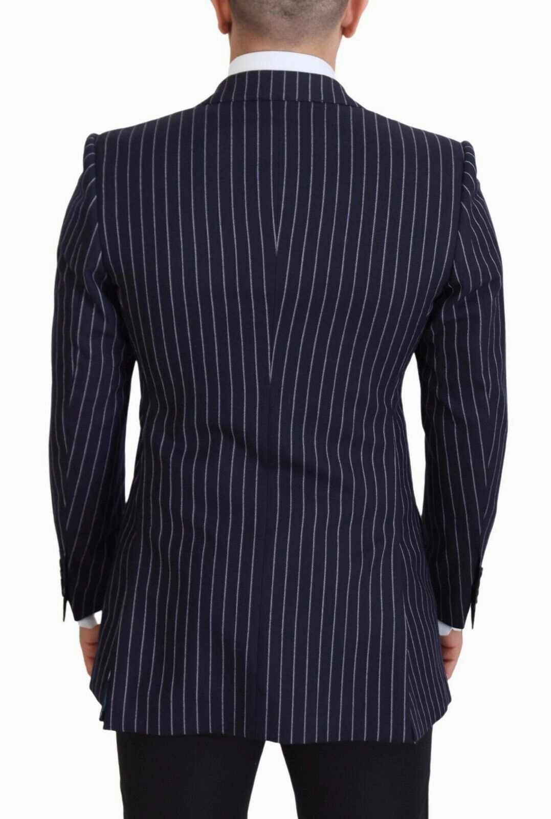 Dolce & Gabbana Elegant Navy Slim Fit Wool Men's Blazer