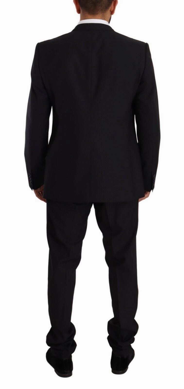 Dolce & Gabbana Elegant Navy Slim Fit Wool Silk Two-Piece Men's Suit
