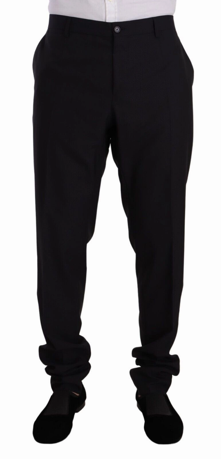 Dolce & Gabbana Elegant Navy Slim Fit Wool Silk Two-Piece Men's Suit