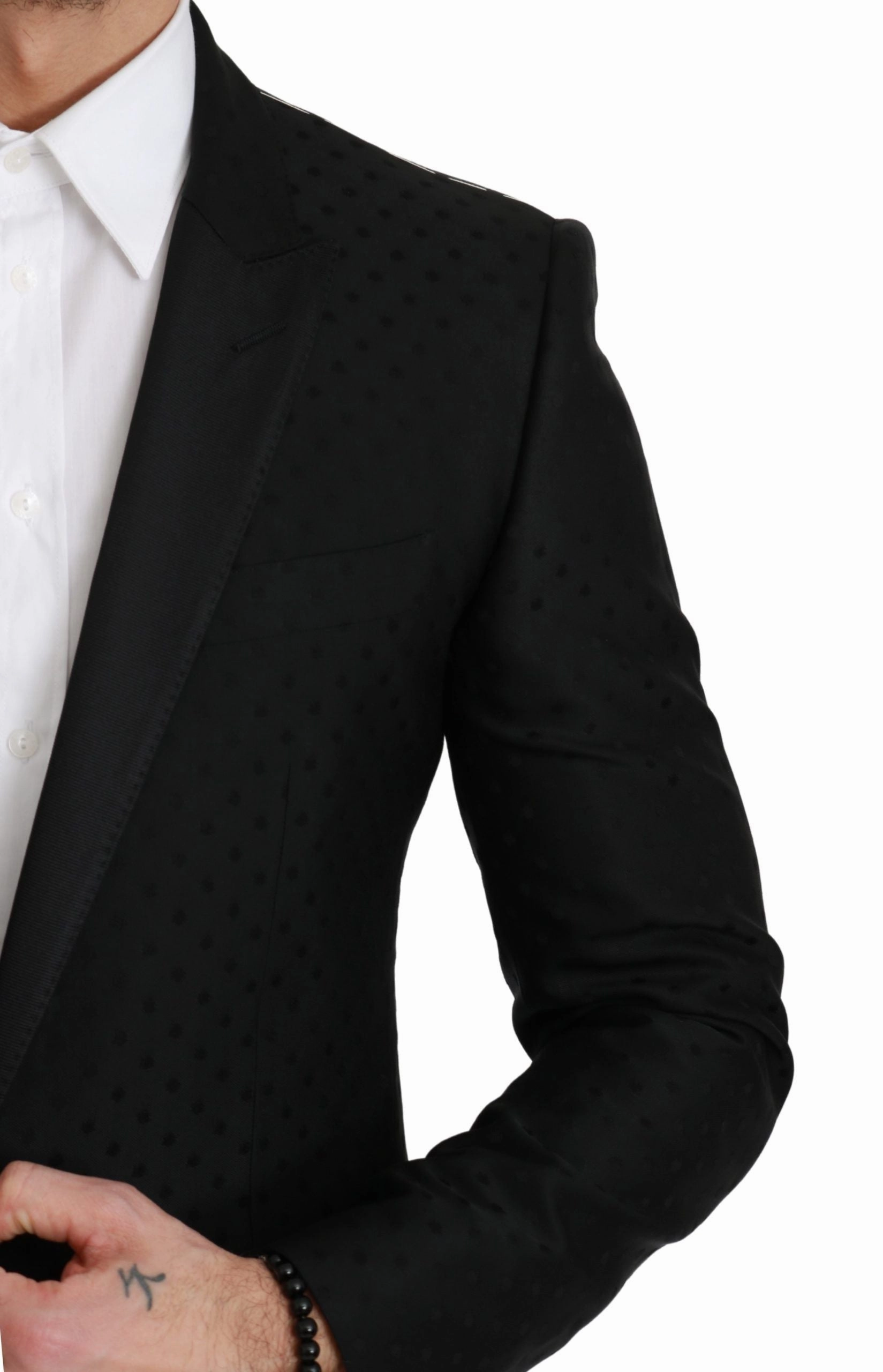 Dolce & Gabbana Elegant Polka Dotted Wool Blend Men's Blazer