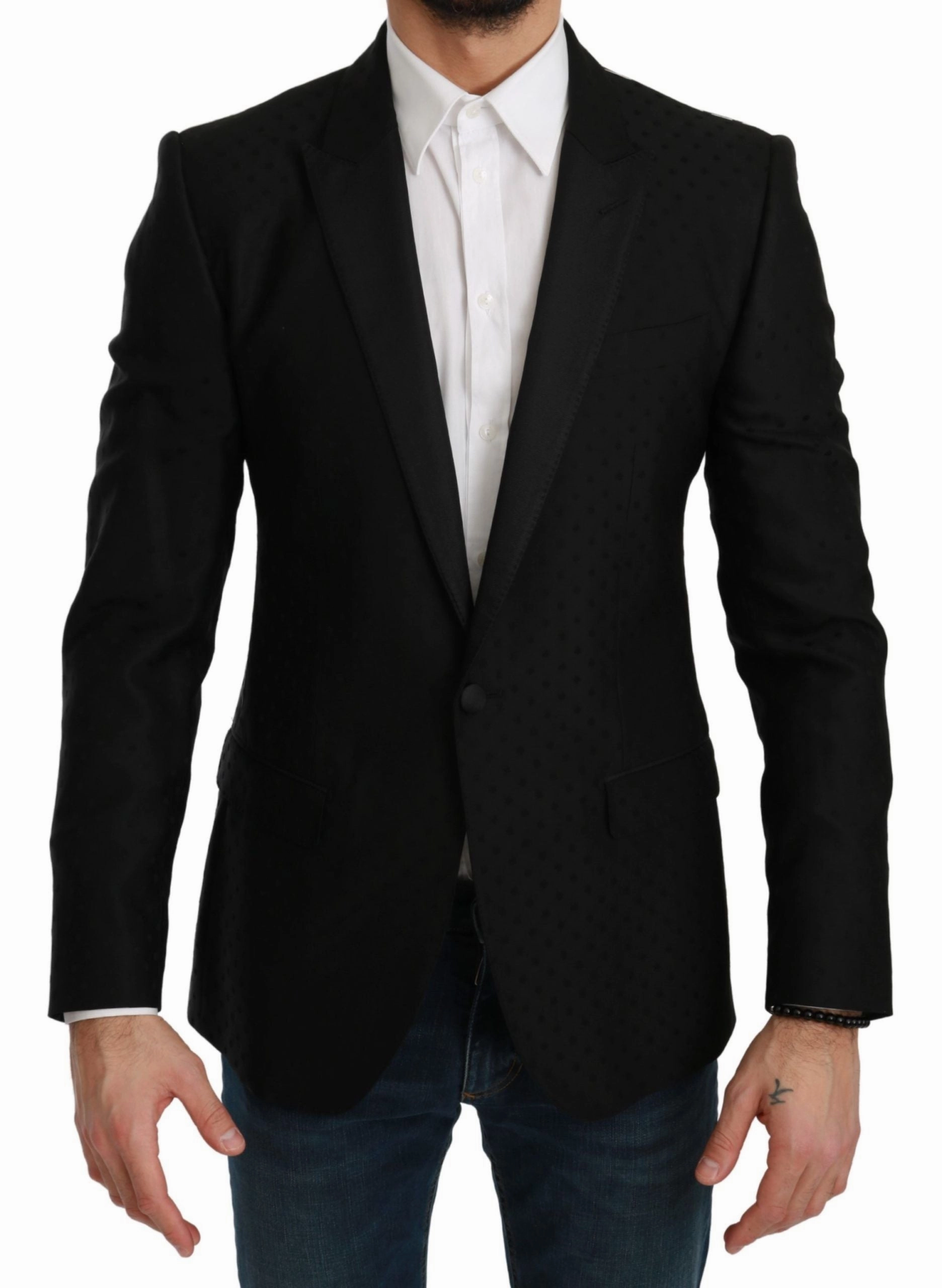 Dolce & Gabbana Elegant Polka Dotted Wool Blend Men's Blazer