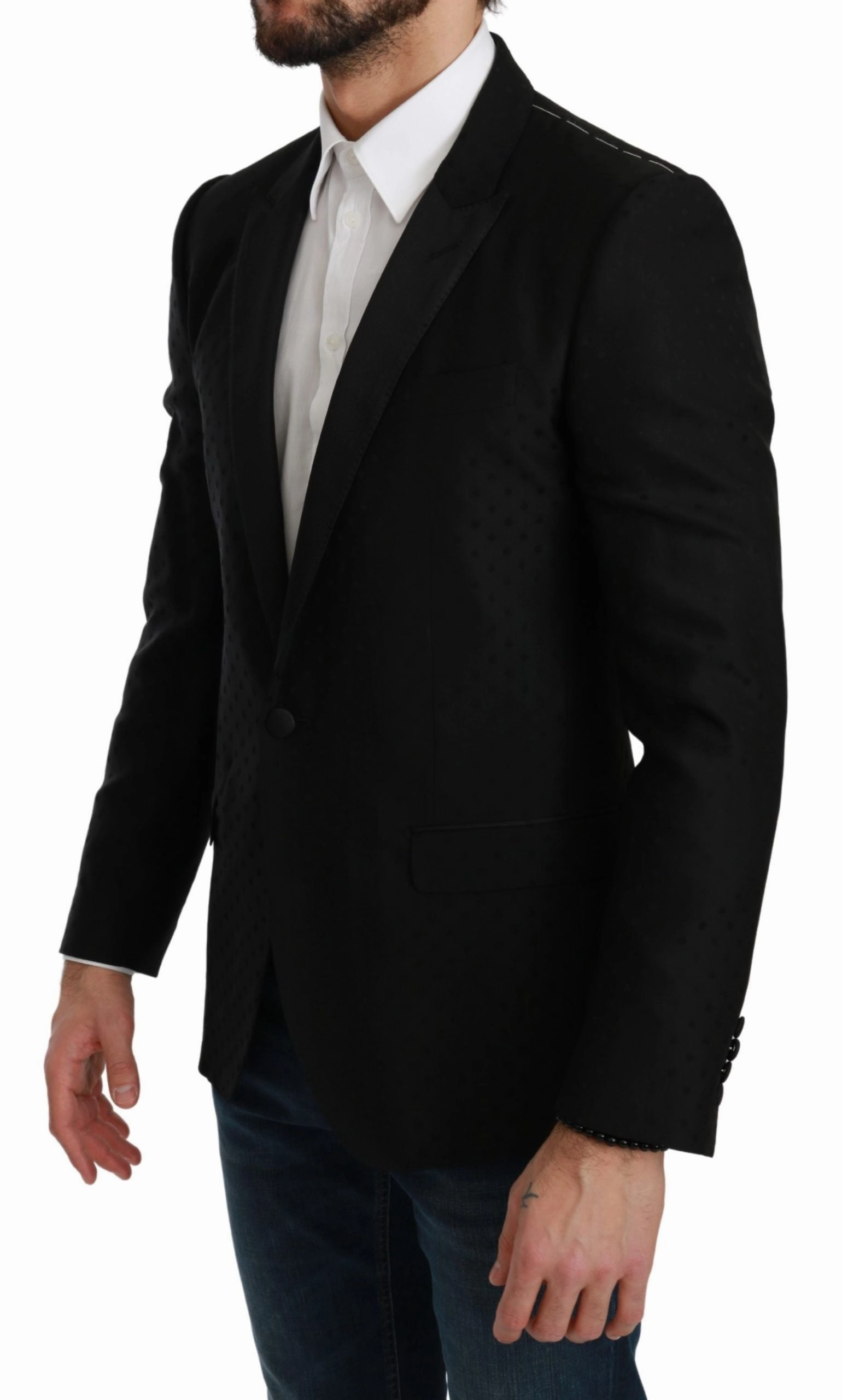 Dolce & Gabbana Elegant Polka Dotted Wool Blend Men's Blazer