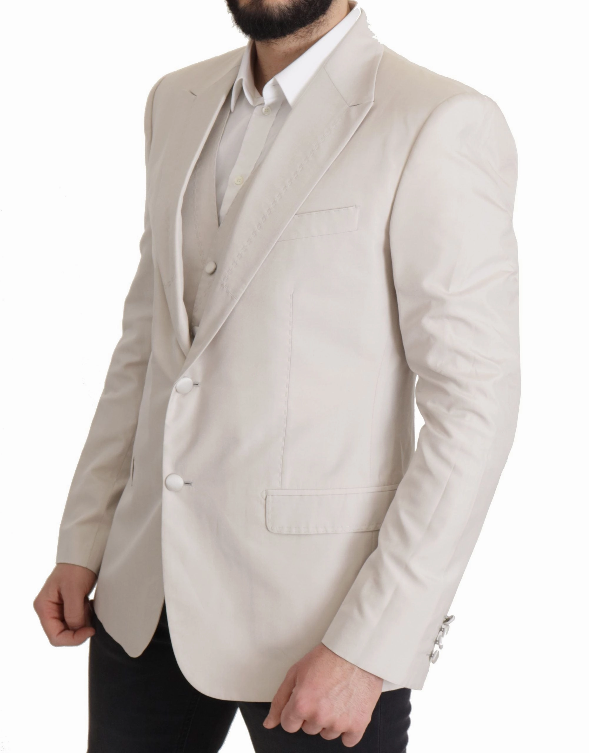 Dolce & Gabbana Elegant  Silk Blend Suit Jacket Men's Set
