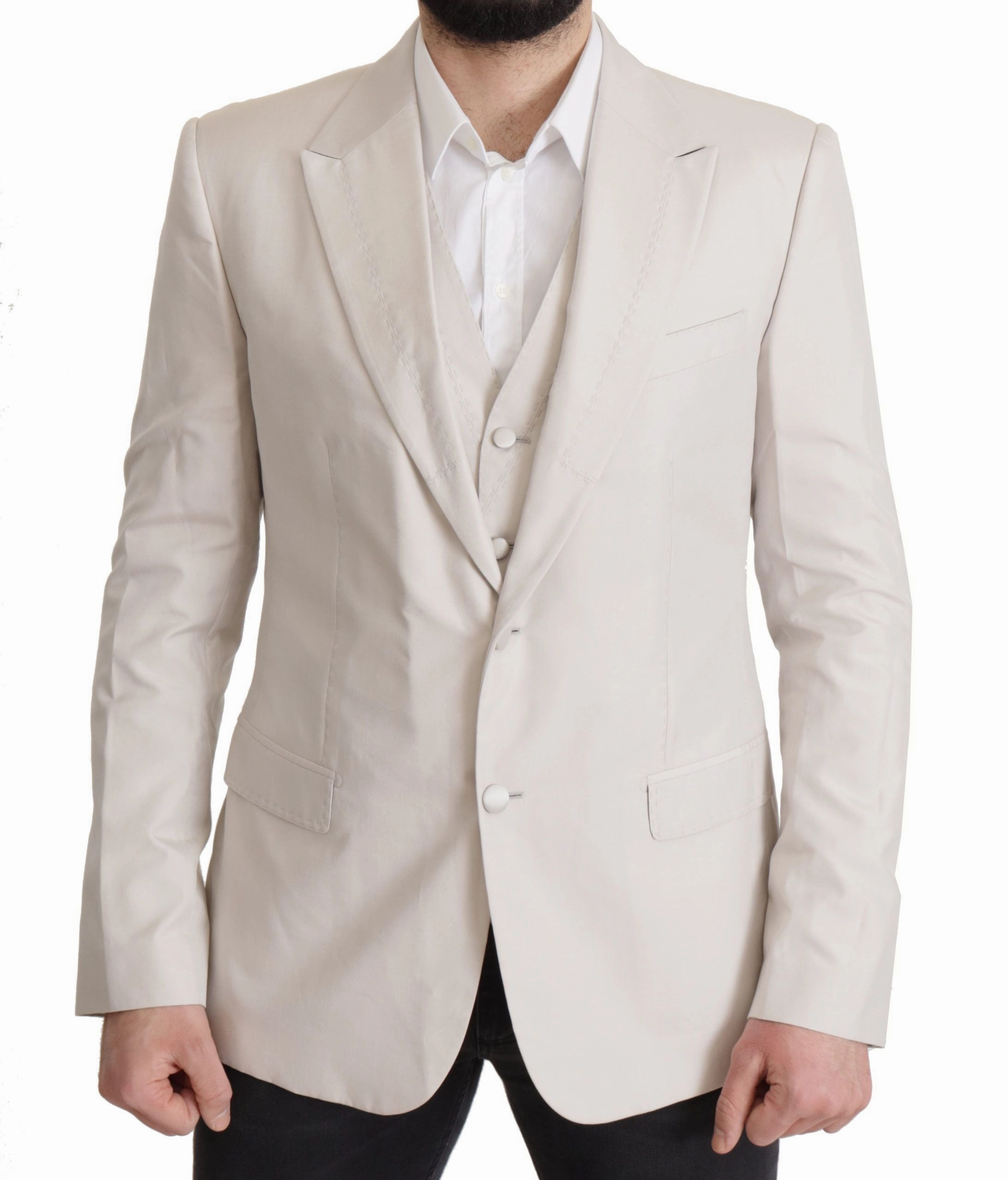 Dolce & Gabbana Elegant  Silk Blend Suit Jacket Men's Set