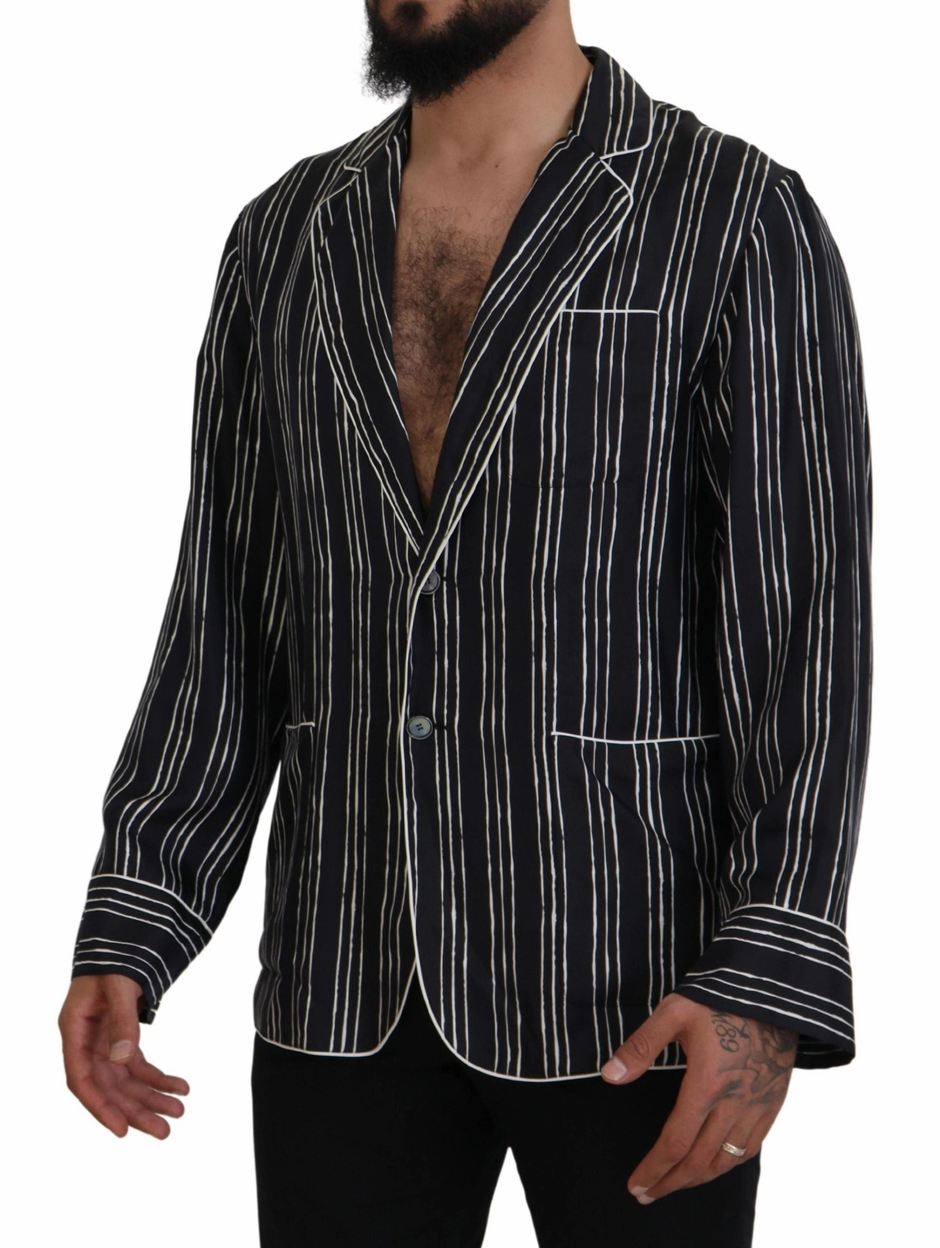 Dolce & Gabbana Elegant Silk Pajama Top Lounge Men's Jacket