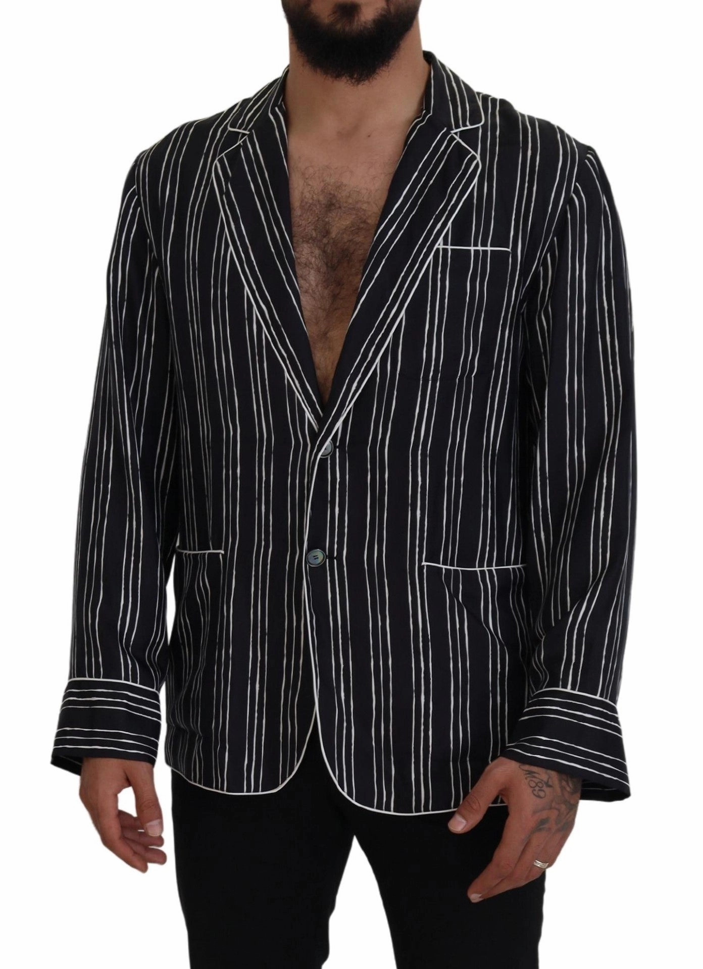 Dolce & Gabbana Elegant Silk Pajama Top Lounge Men's Jacket