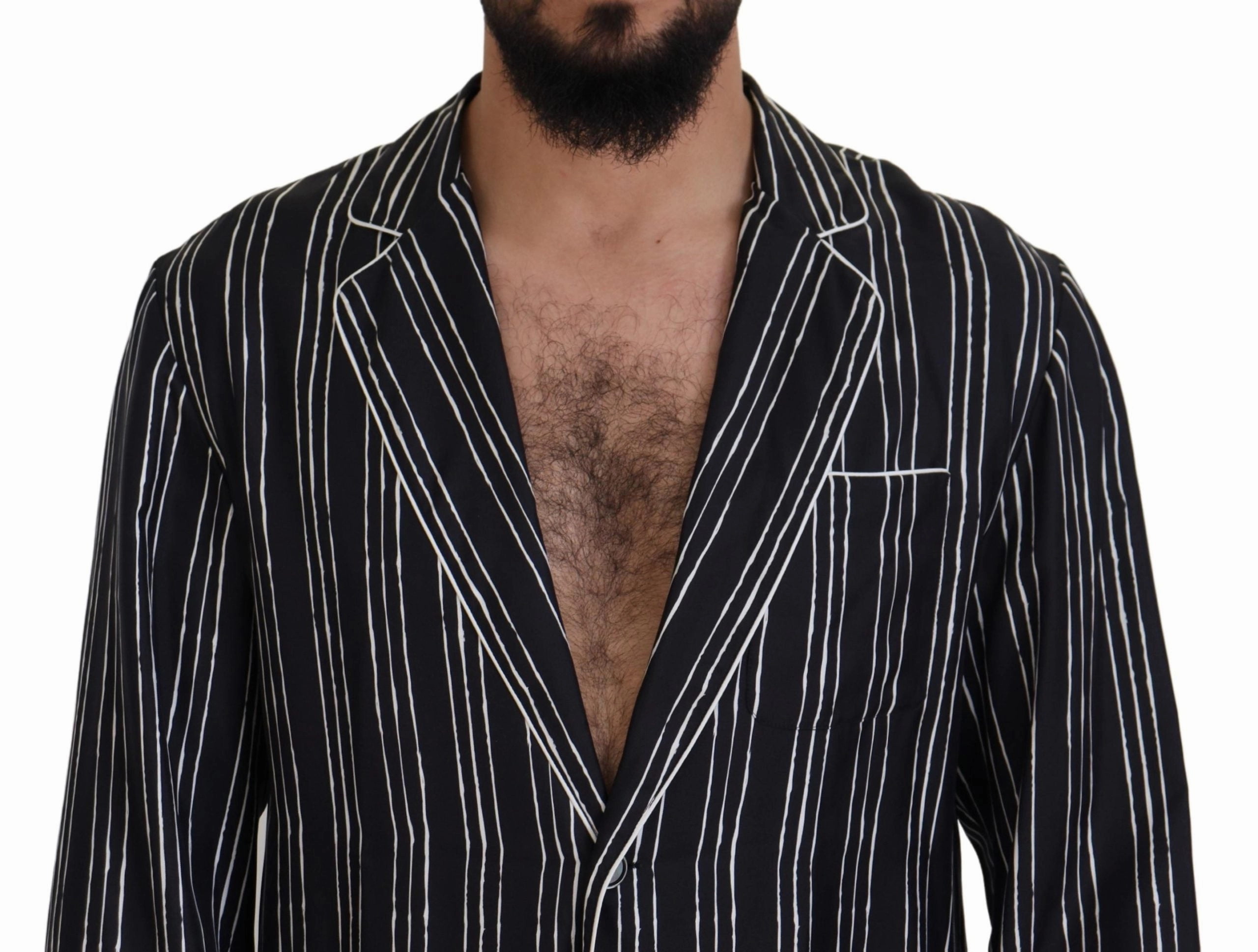 Dolce & Gabbana Elegant Silk Pajama Top Lounge Men's Jacket