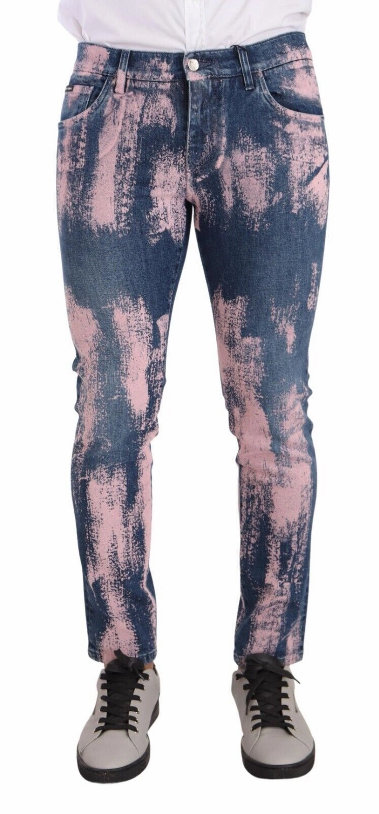 Dolce & Gabbana Elegant Skinny Slim Fit Jeans in Tie Men's Dye