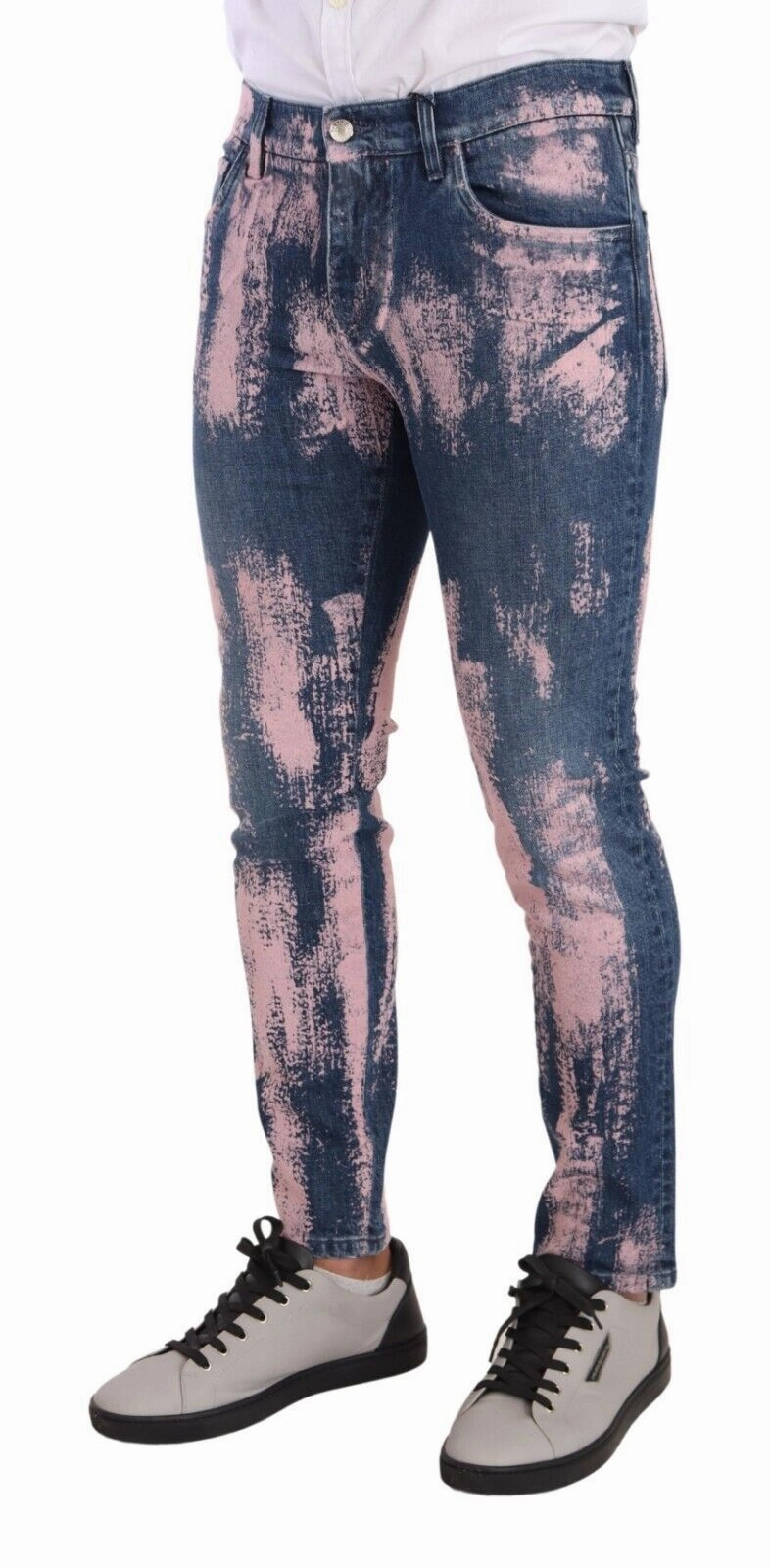 Dolce & Gabbana Elegant Skinny Slim Fit Jeans in Tie Men's Dye