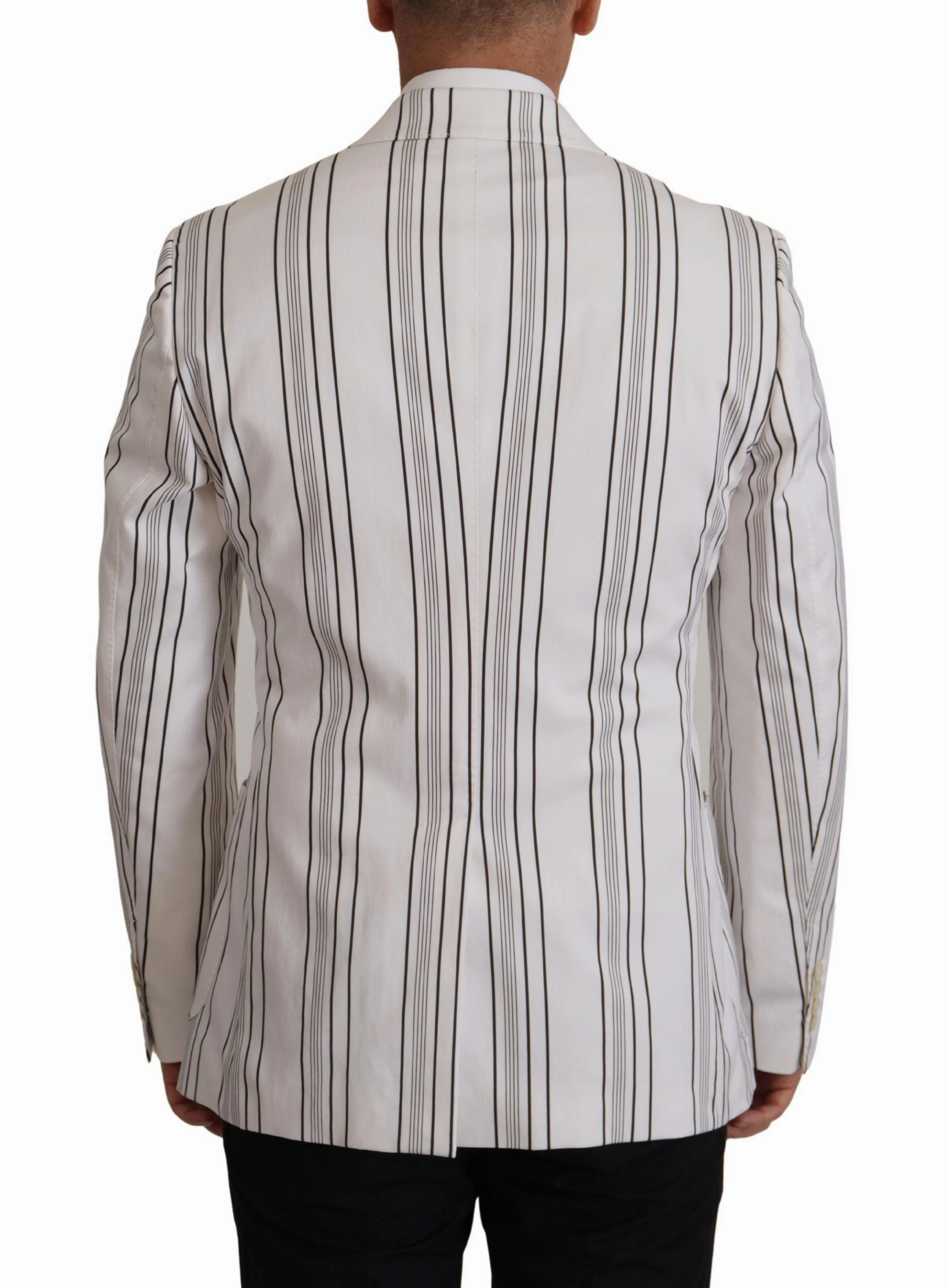 Dolce & Gabbana Elegant Striped Cotton Blend Men's Blazer