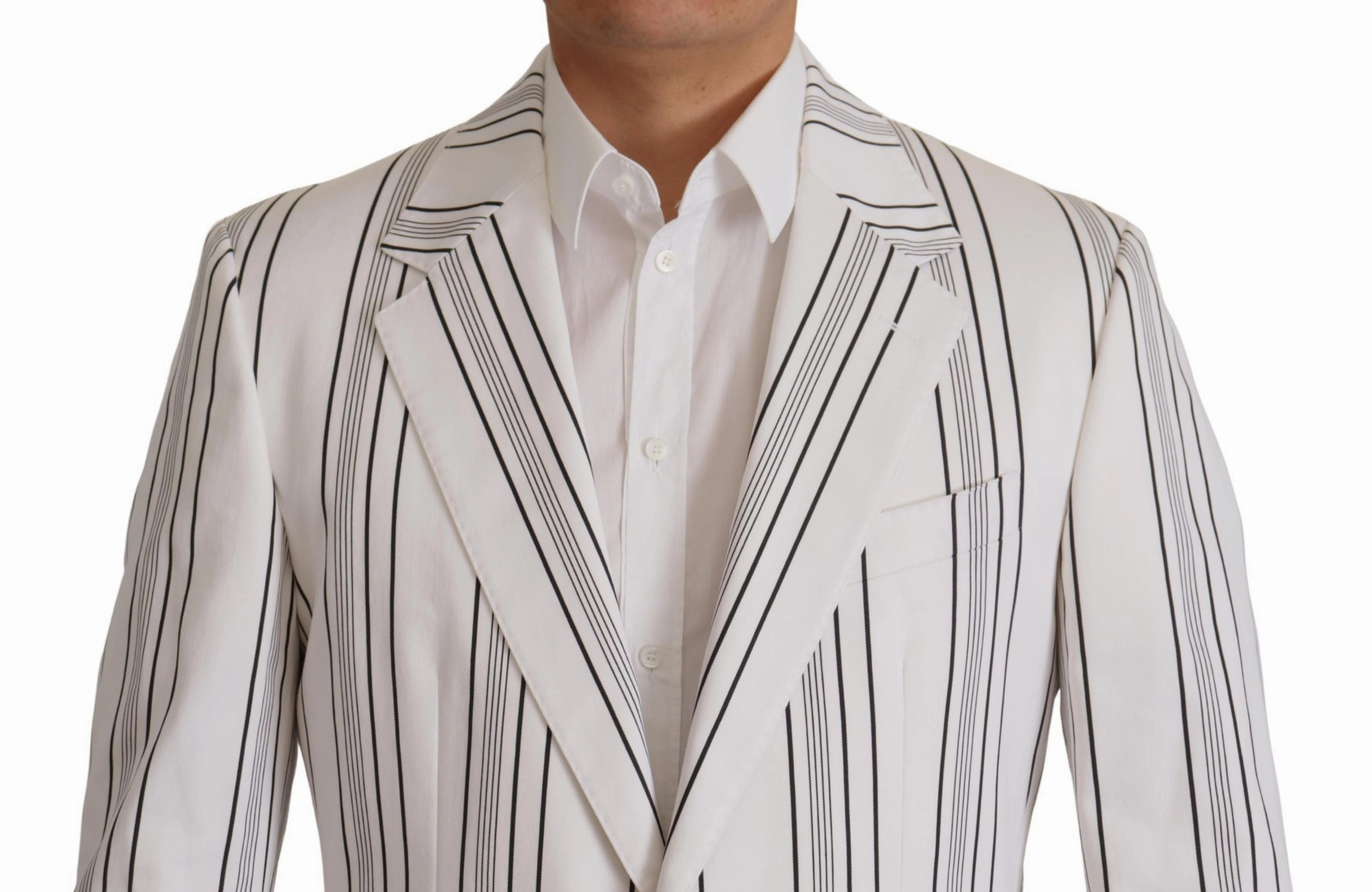 Dolce & Gabbana Elegant Striped Cotton Blend Men's Blazer