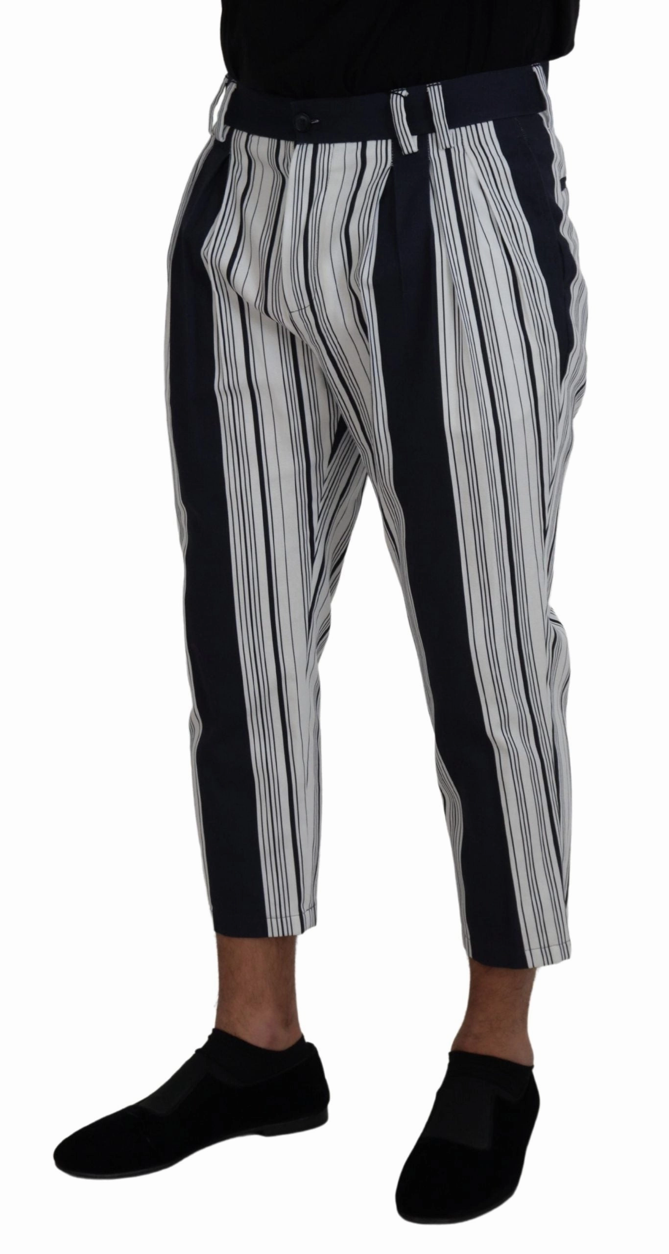 Dolce & Gabbana Elegant Striped Cotton Pants for Men's Men