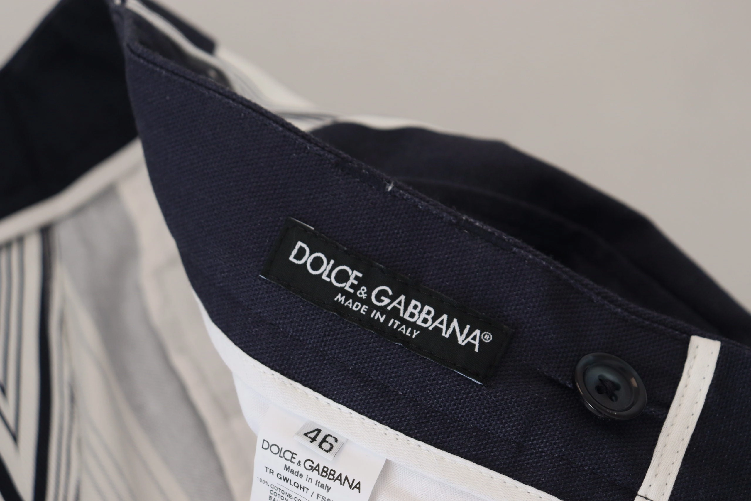 Dolce & Gabbana Elegant Striped Cotton Pants for Men's Men