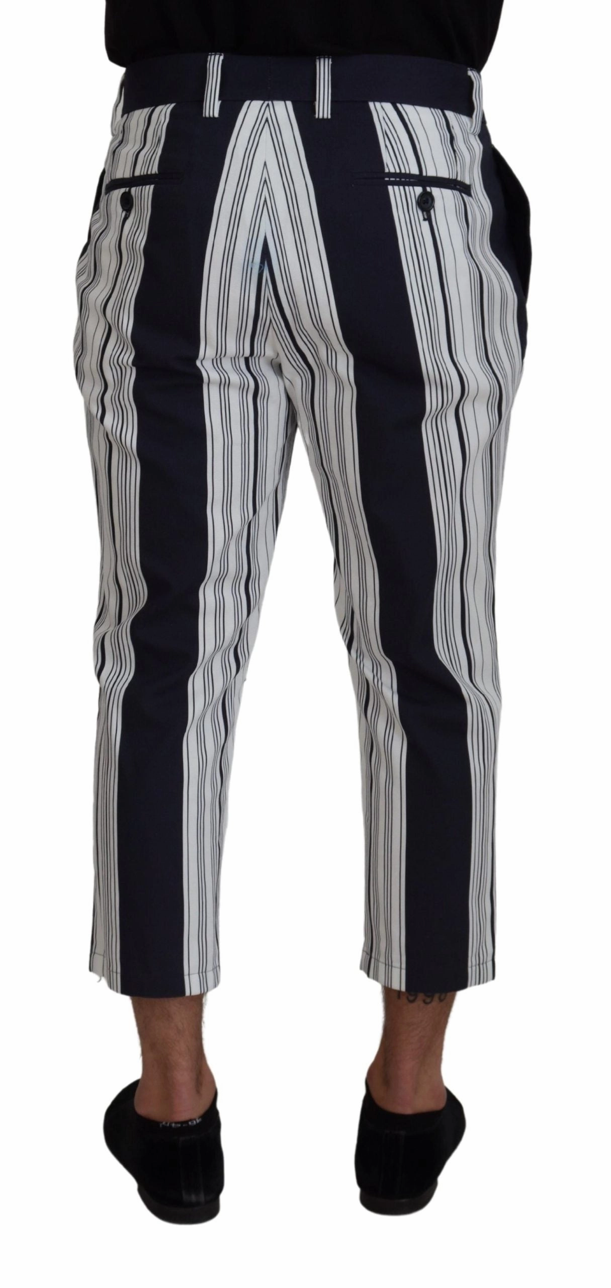 Dolce & Gabbana Elegant Striped Cotton Pants for Men's Men