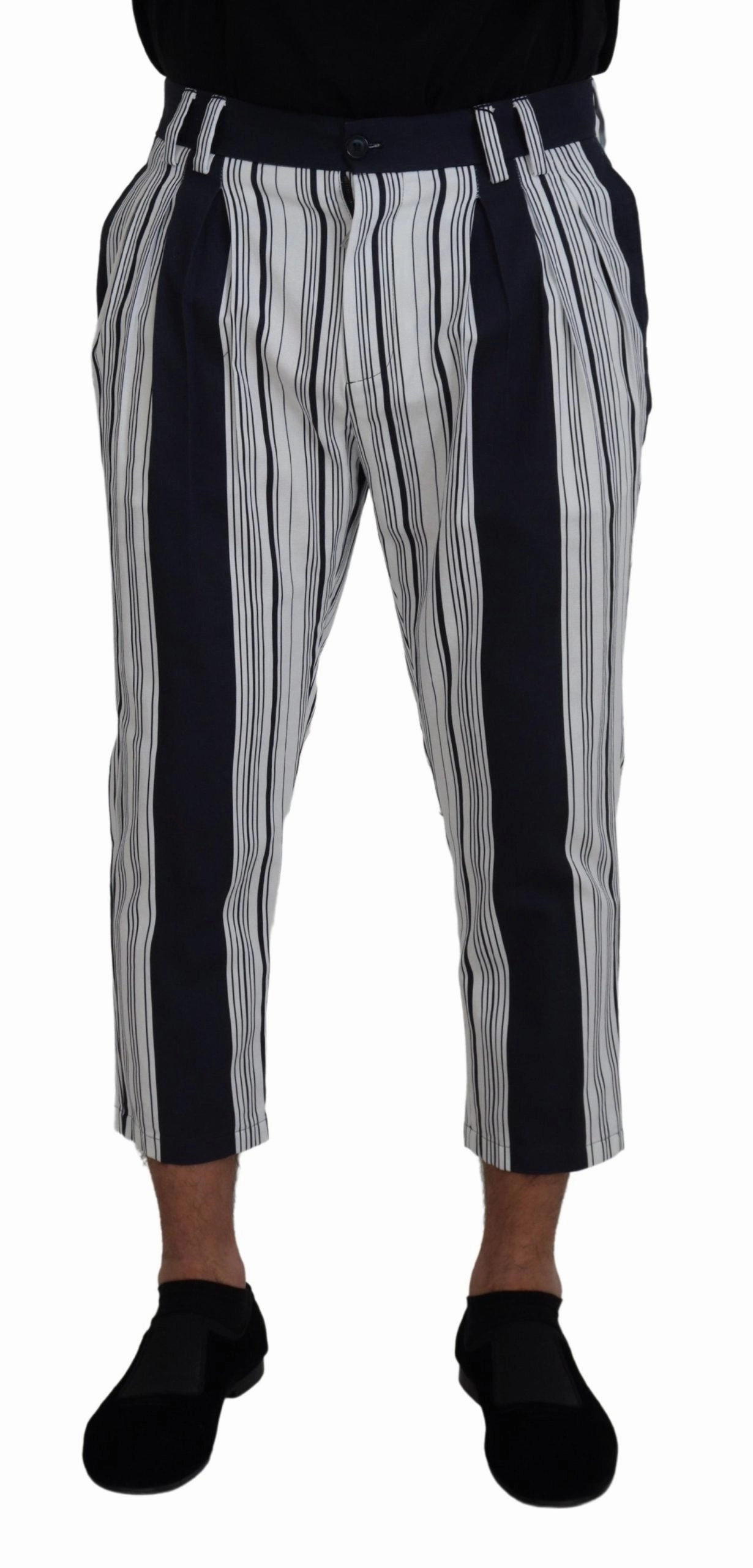 Dolce & Gabbana Elegant Striped Cotton Pants for Men's Men