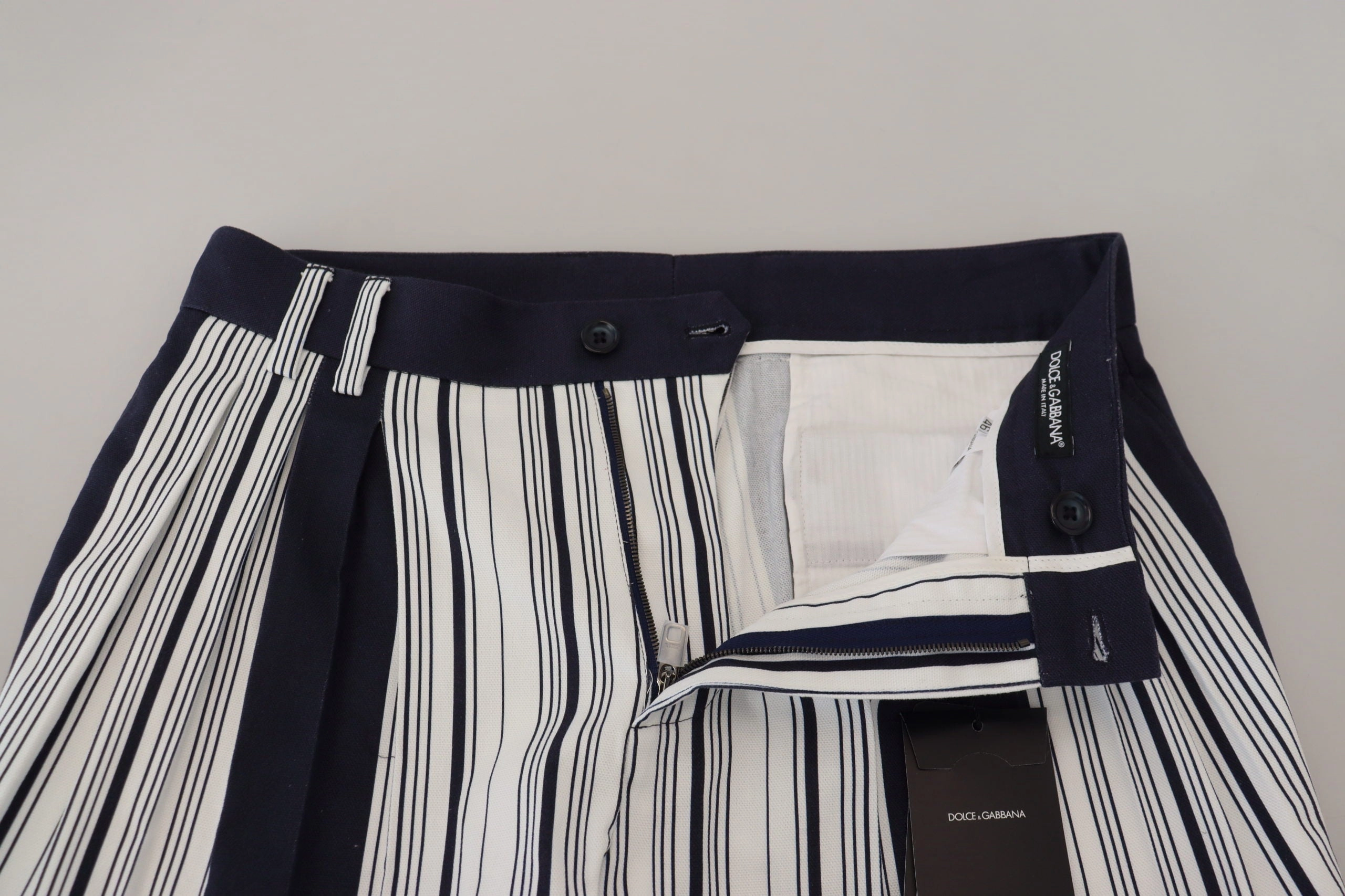 Dolce & Gabbana Elegant Striped Cotton Pants for Men's Men