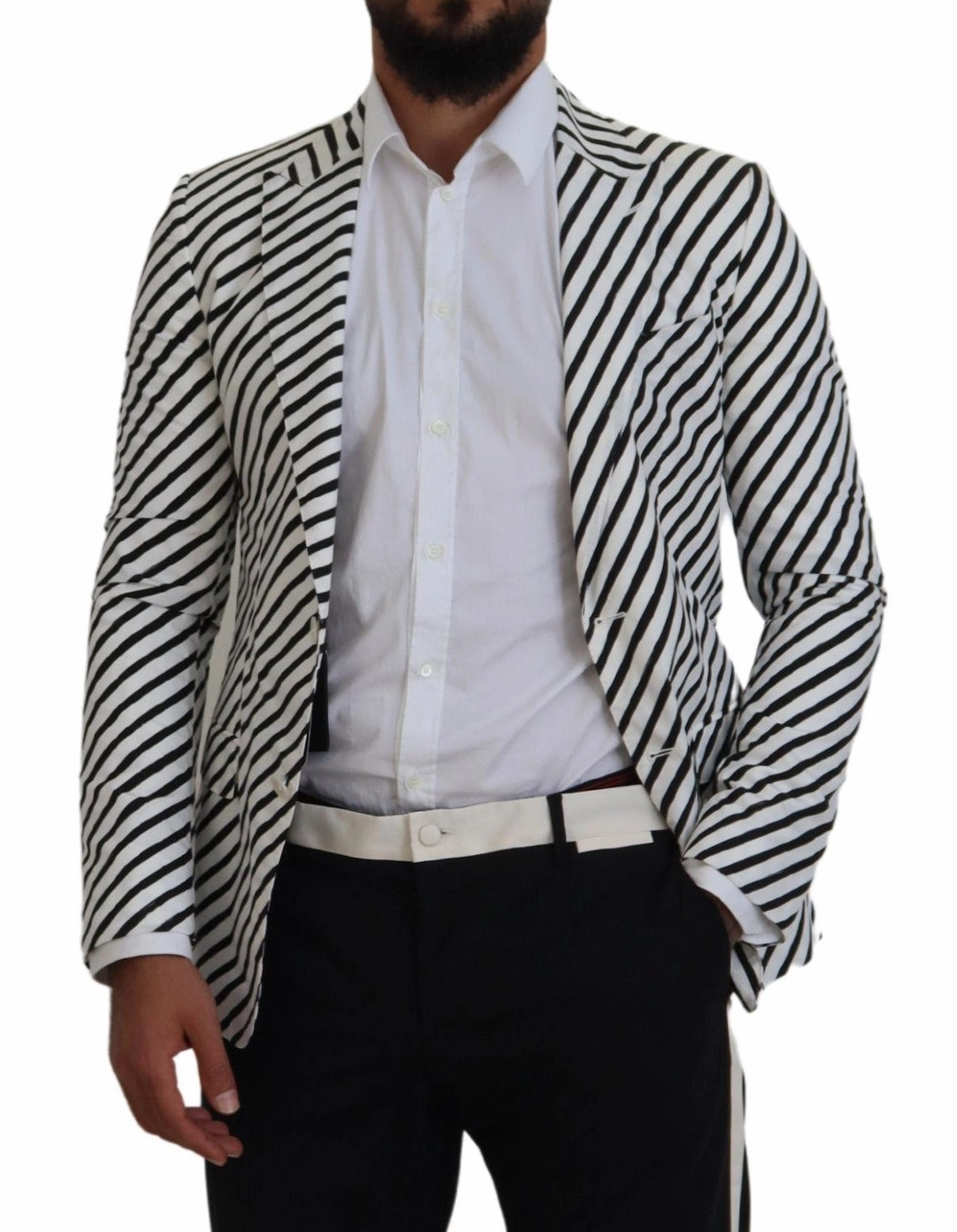 Dolce & Gabbana Elegant Striped Single Breasted Men's Blazer