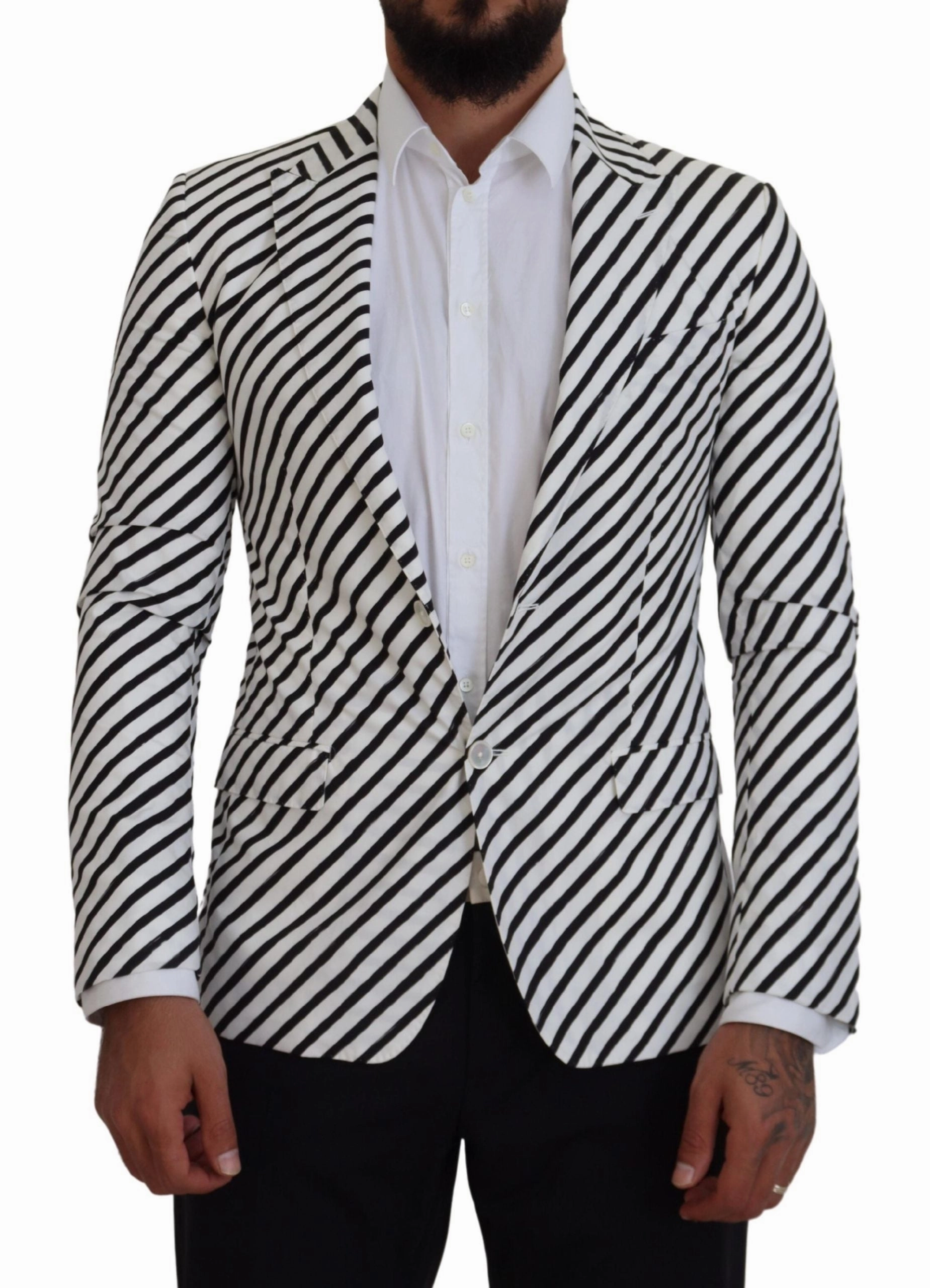 Dolce & Gabbana Elegant Striped Single Breasted Men's Blazer
