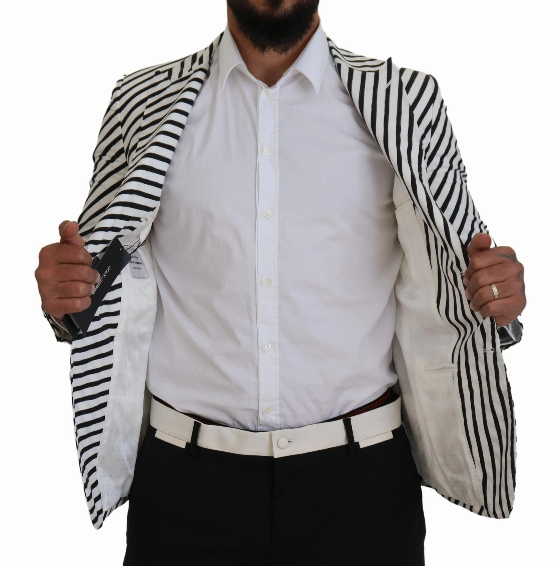 Dolce & Gabbana Elegant Striped Single Breasted Men's Blazer
