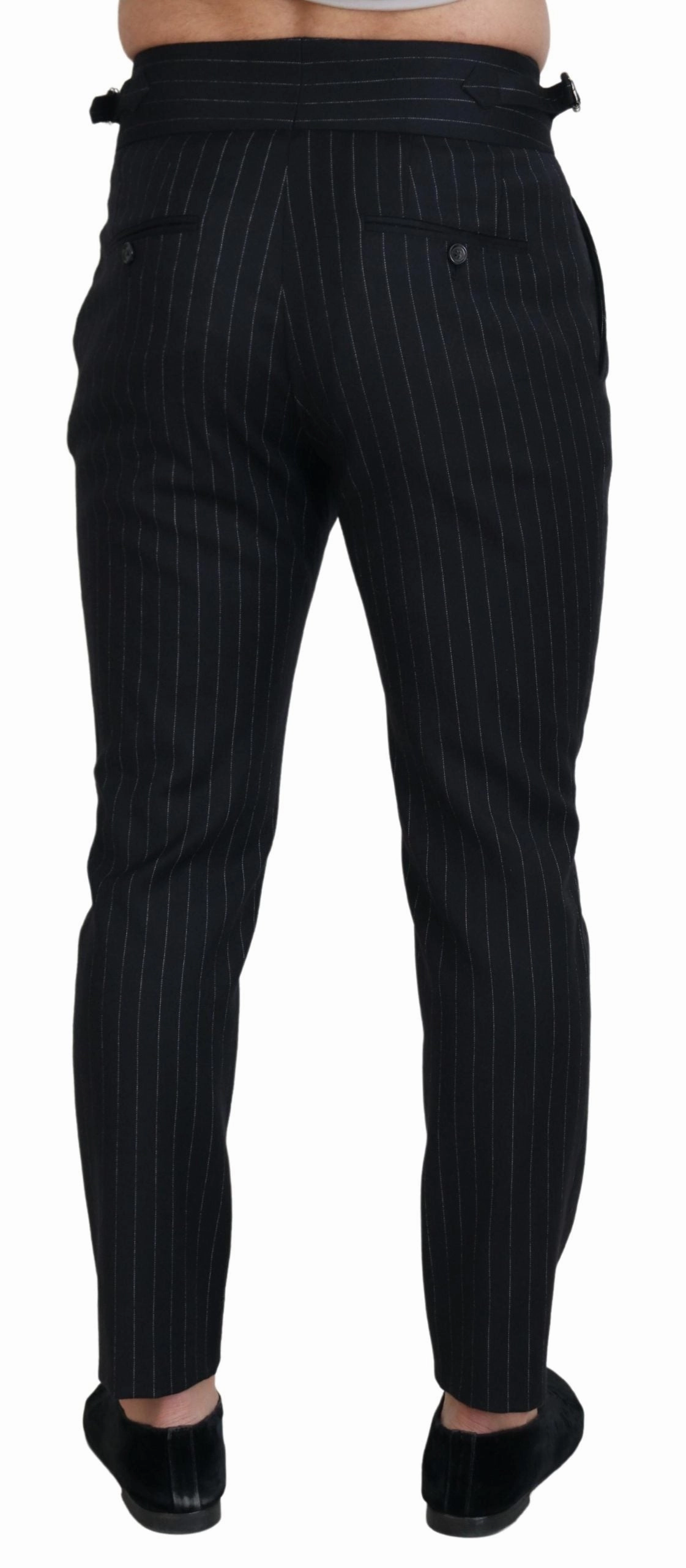 Dolce & Gabbana Elegant Striped Wool Blend Men's Trousers