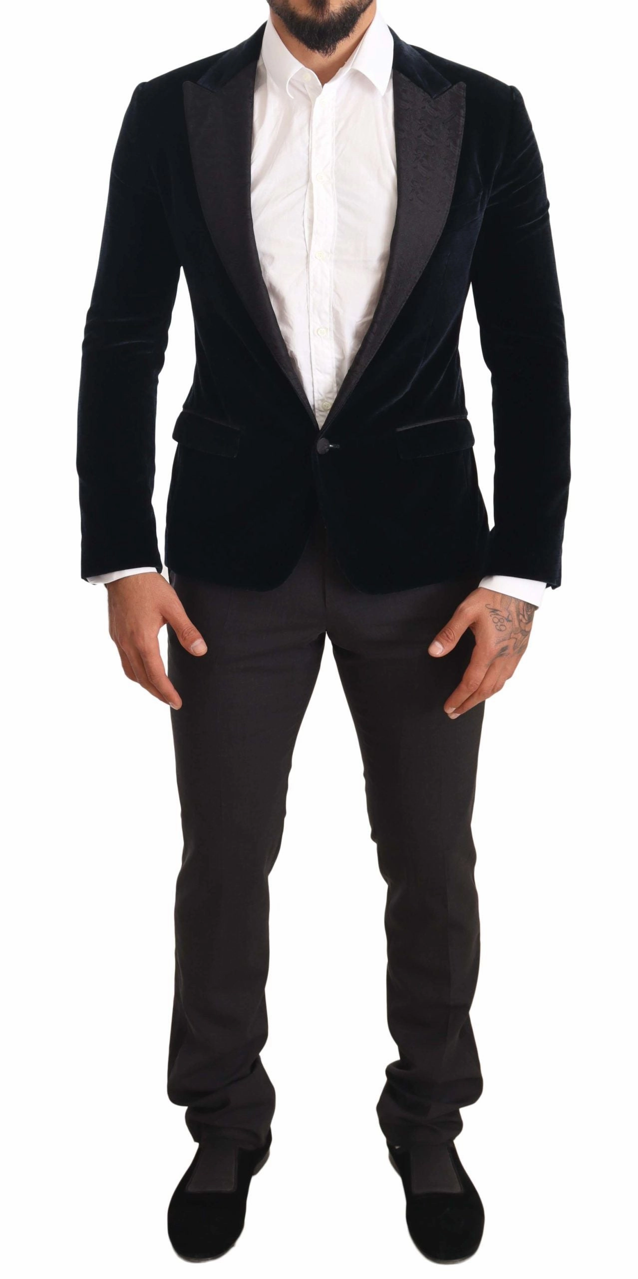 Dolce & Gabbana Elegant Two-Piece Velvet Suit in Men's