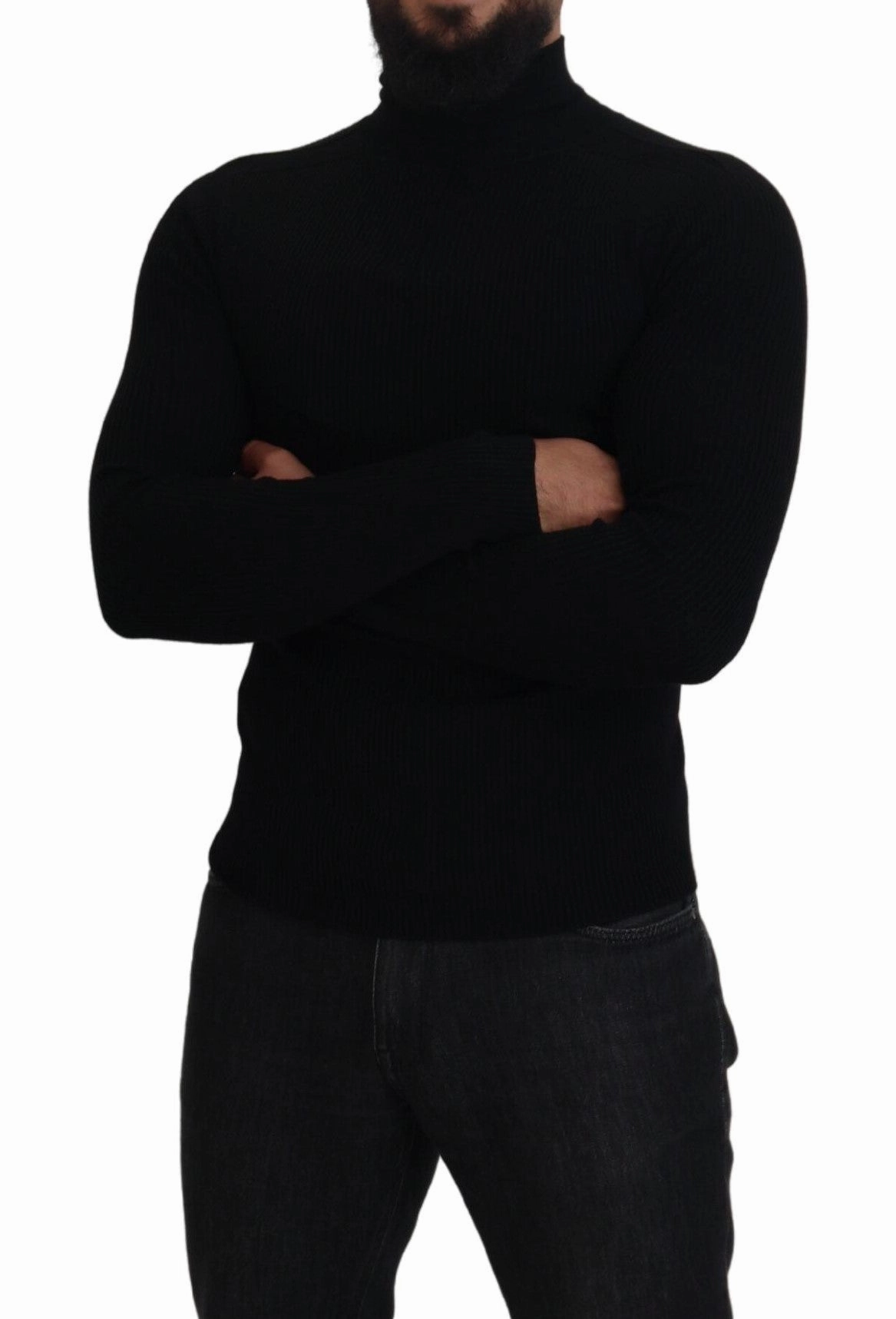 Dolce & Gabbana Elegant Wool Half Zip Turtleneck Men's Sweater