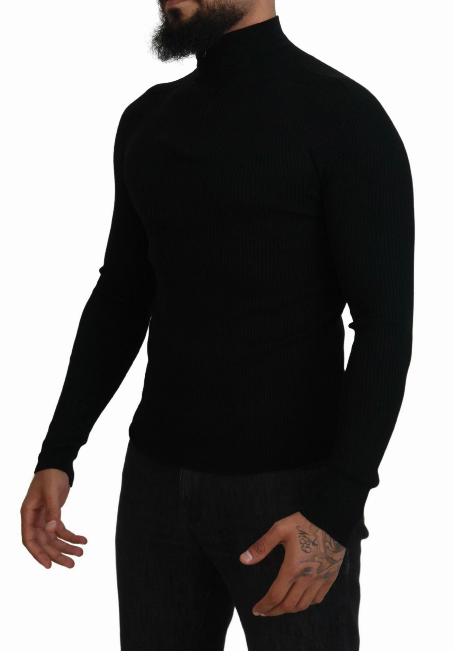 Dolce & Gabbana Elegant Wool Half Zip Turtleneck Men's Sweater