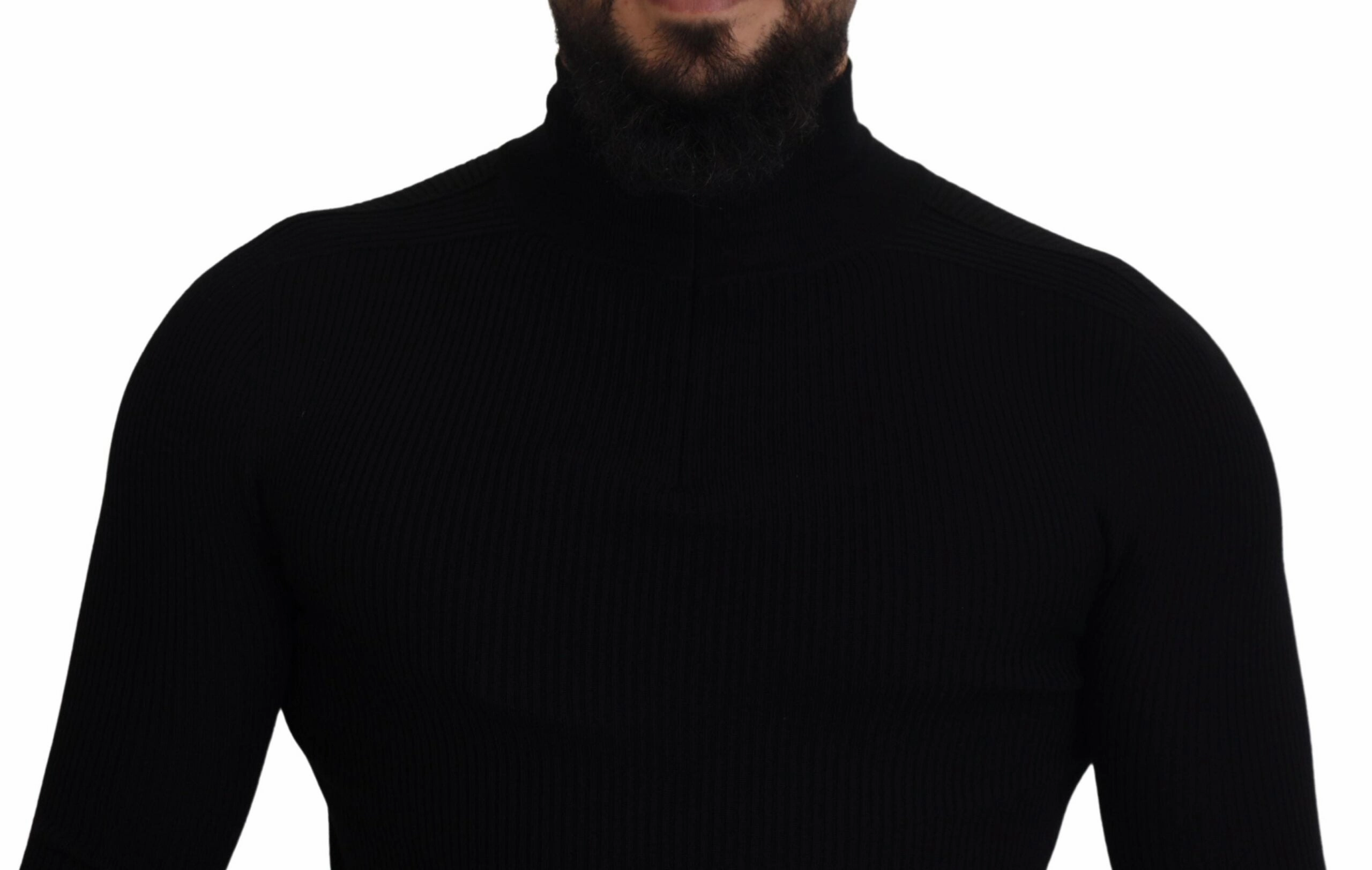 Dolce & Gabbana Elegant Wool Half Zip Turtleneck Men's Sweater