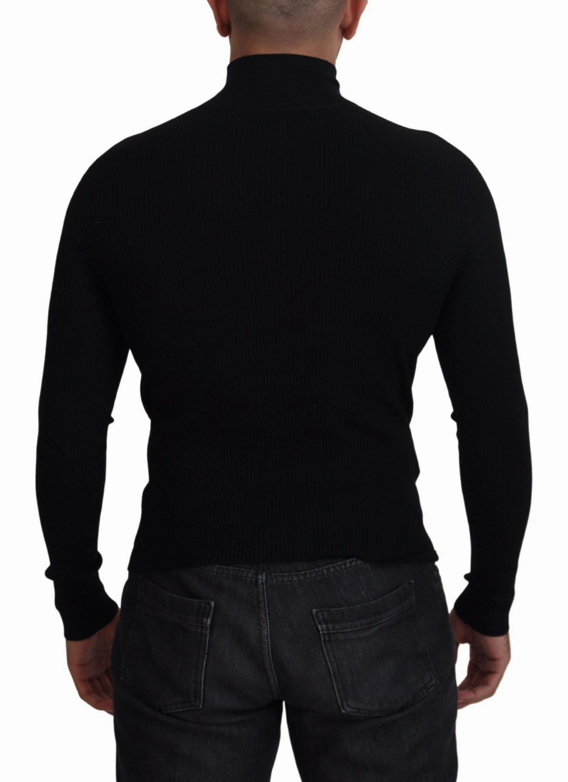 Dolce & Gabbana Elegant Wool Half Zip Turtleneck Men's Sweater