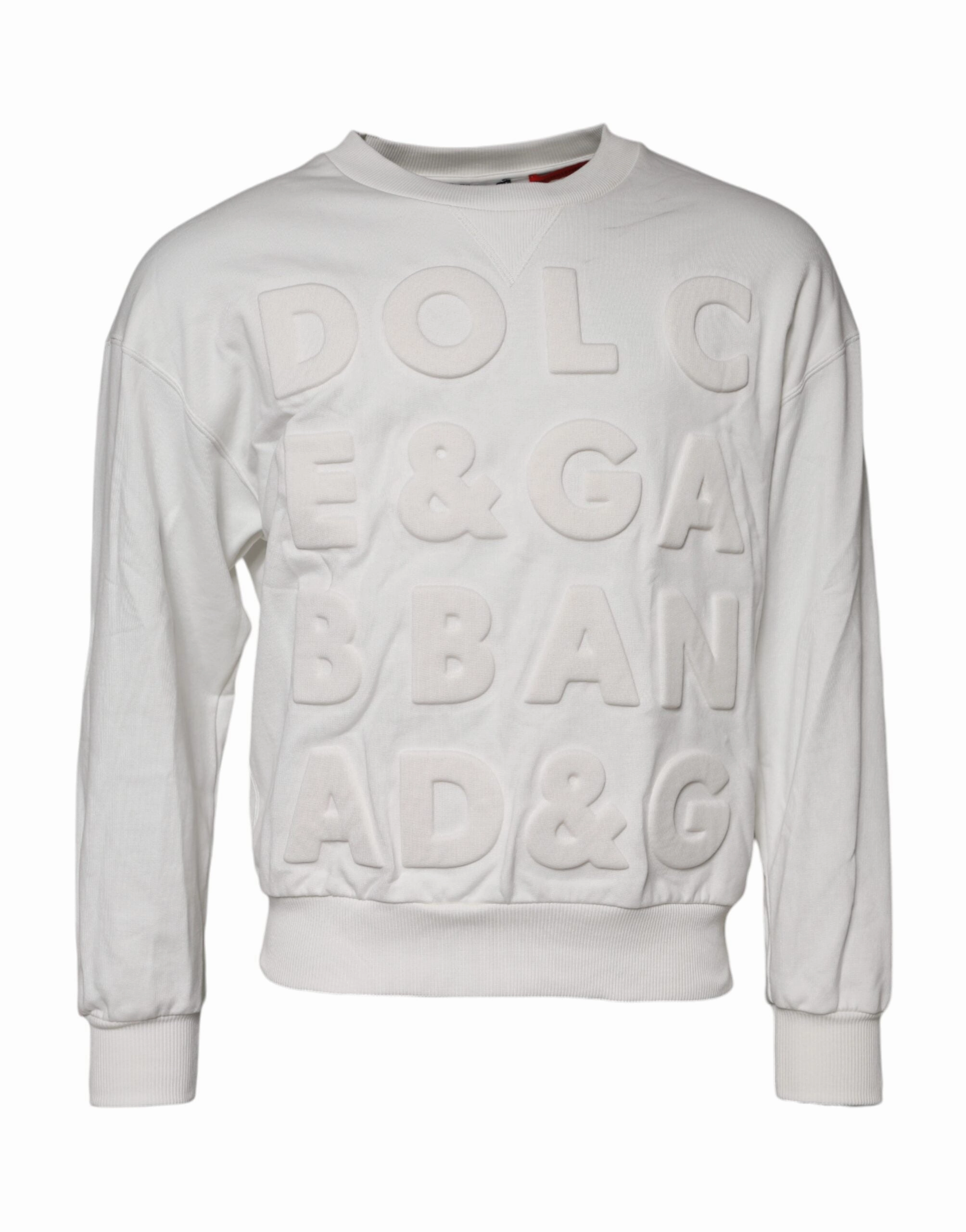 Dolce & Gabbana Embossed Logo Cotton Crew Neck Men's Sweater (Pre-Owned)