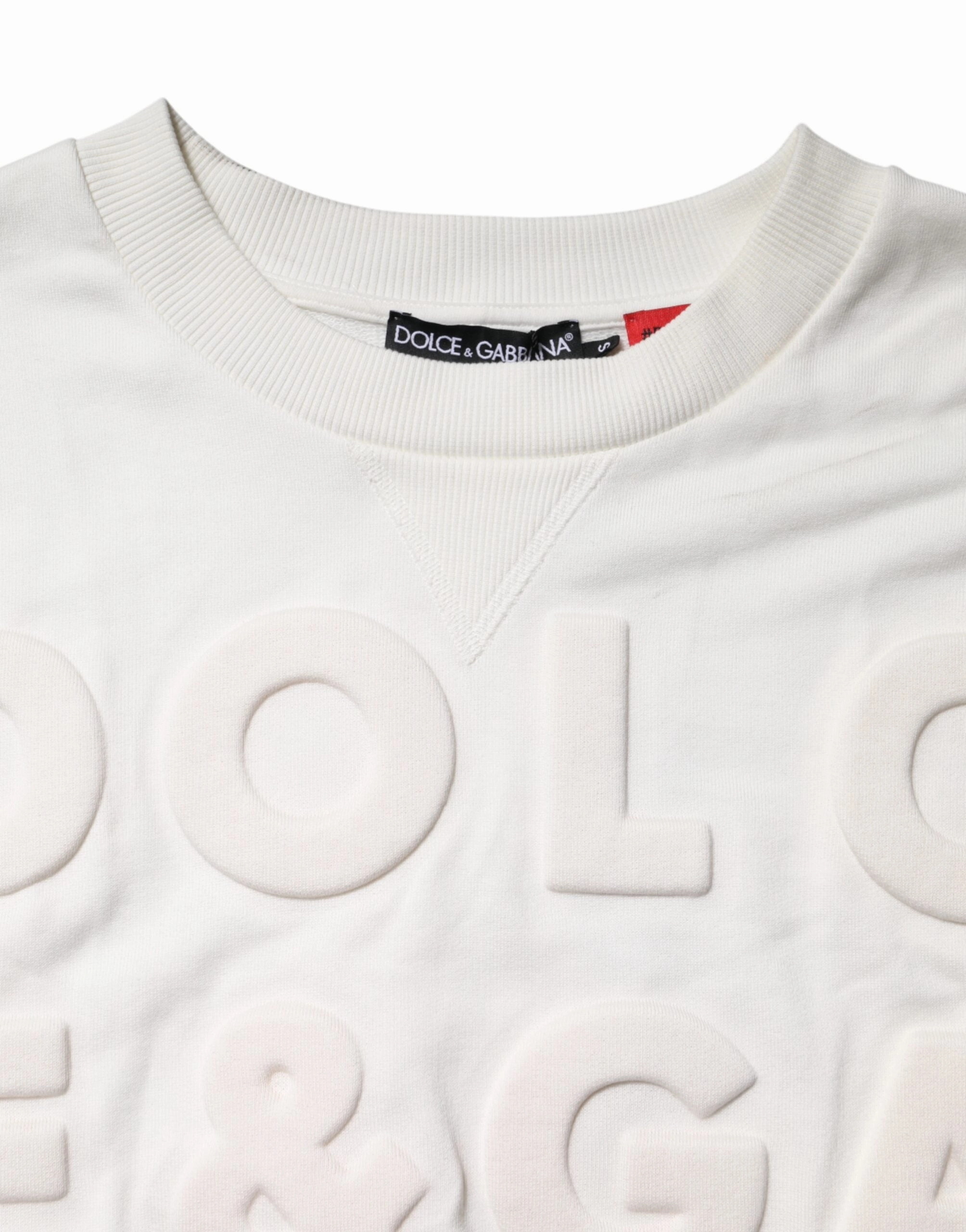 Dolce & Gabbana Embossed Logo Cotton Crew Neck Men's Sweater (Pre-Owned)